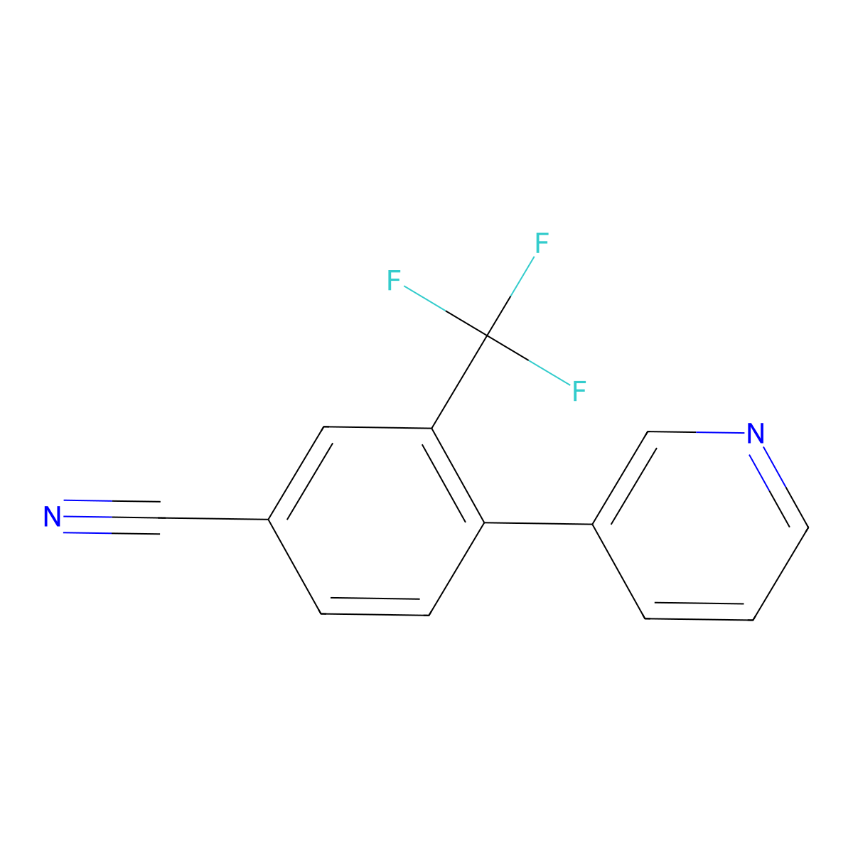 4-(Pyridin-3-yl)-3-(trifluoromethyl)benzonitrile molecular structure, CAS 1214383-81-9
