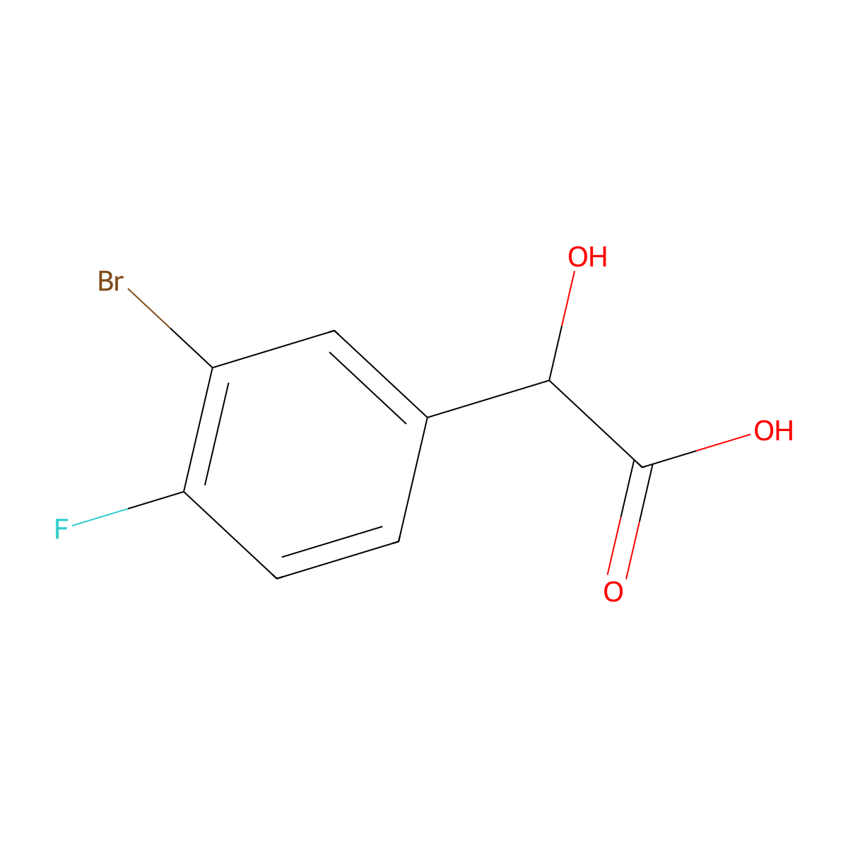3-Bromo-4-fluoromandelic acid molecular structure, CAS 1214383-83-1
