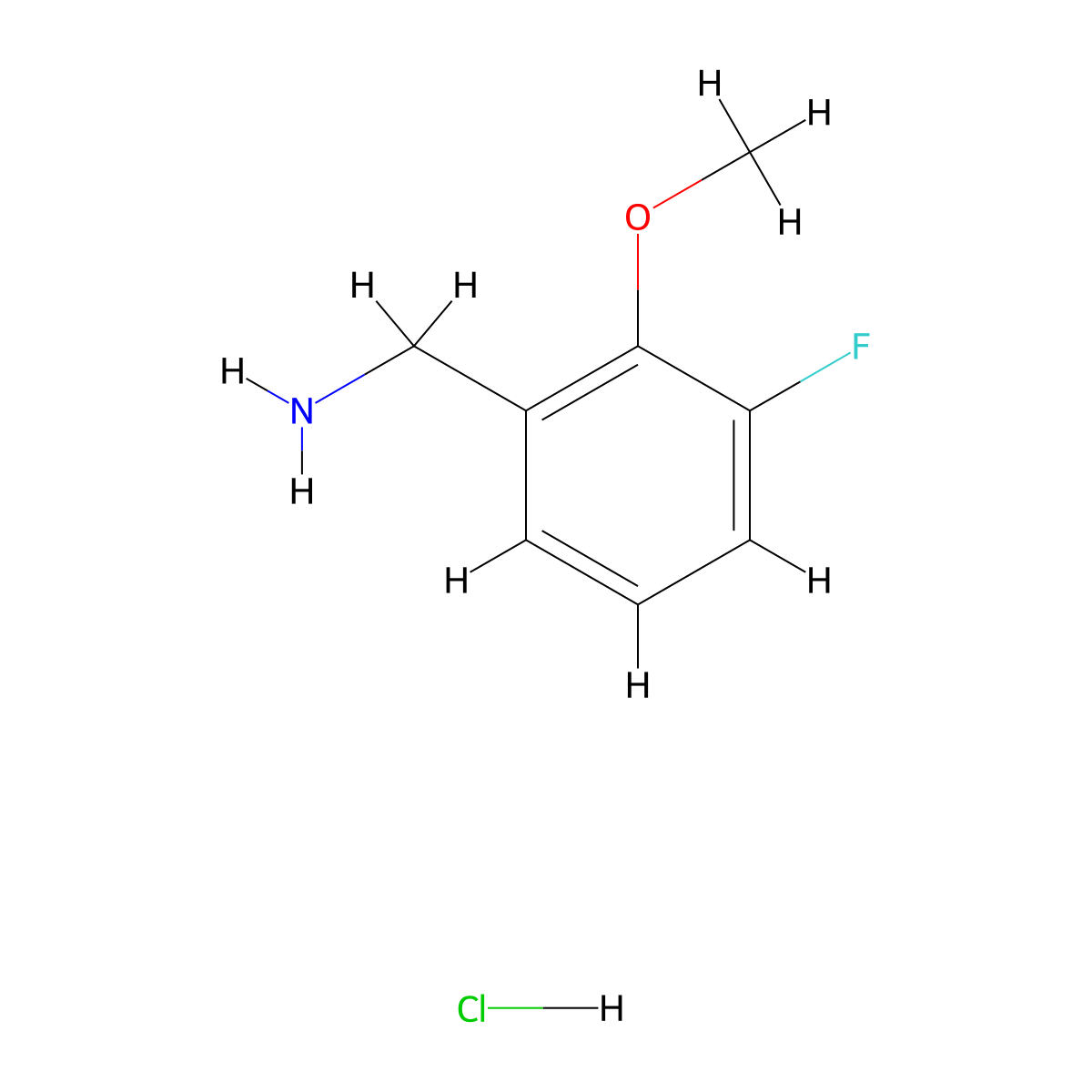 3-Fluoro-2-methoxybenzylamine hydrochloride molecular structure, CAS 1214383-89-7