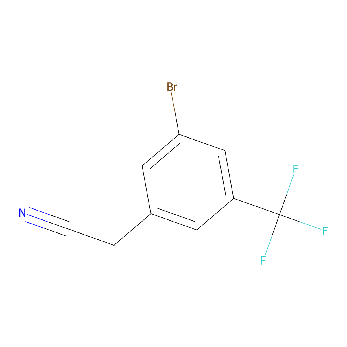 2-[3-Bromo-5-(trifluoromethyl)phenyl]acetonitrile molecular structure, CAS 1214384-00-5
