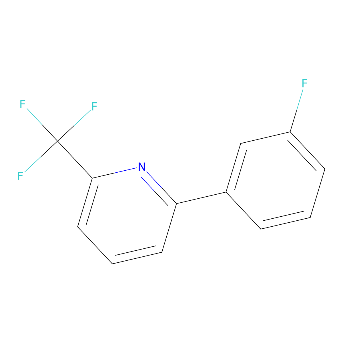 2-(3-Fluorophenyl)-6-(trifluoromethyl)pyridine molecular structure, CAS 1214384-19-6