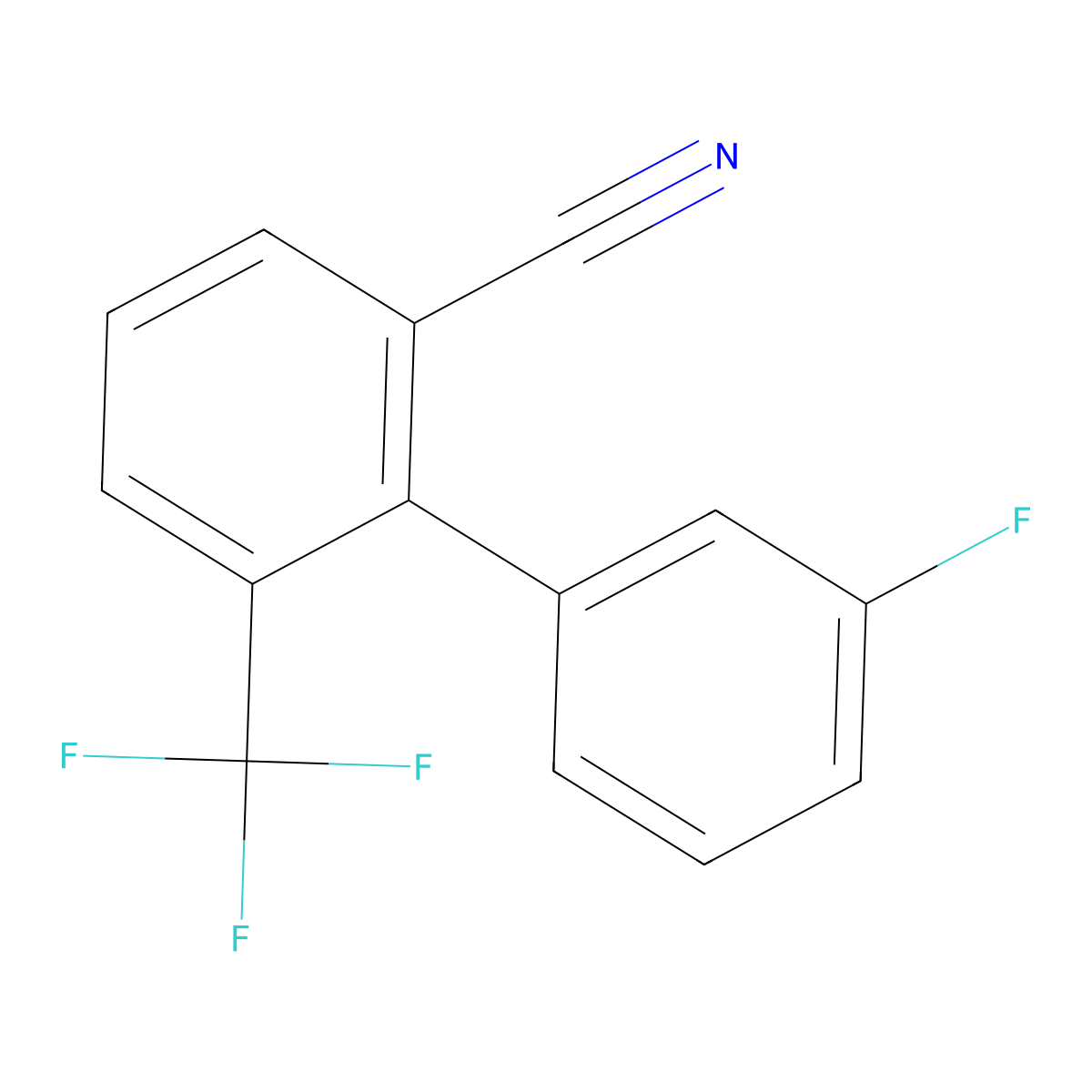 2-(3-Fluorophenyl)-3-(trifluoromethyl)benzonitrile molecular structure, CAS 1214384-46-9