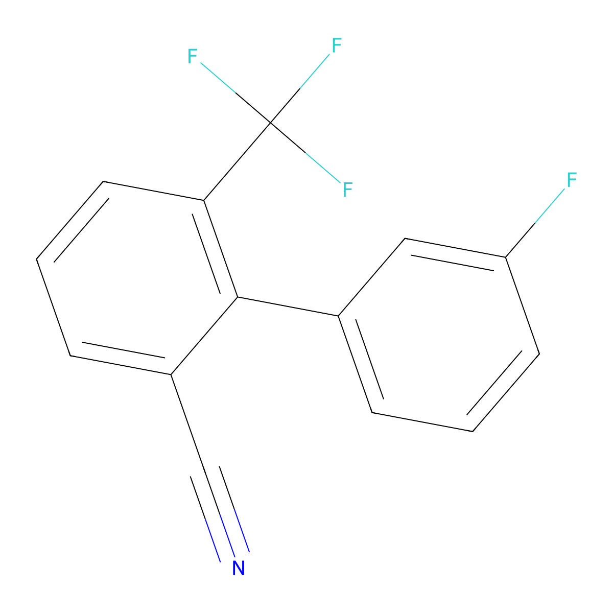 2-(3-Fluorophenyl)-3-(trifluoromethyl)benzonitrile molecular structure, CAS 1214384-46-9