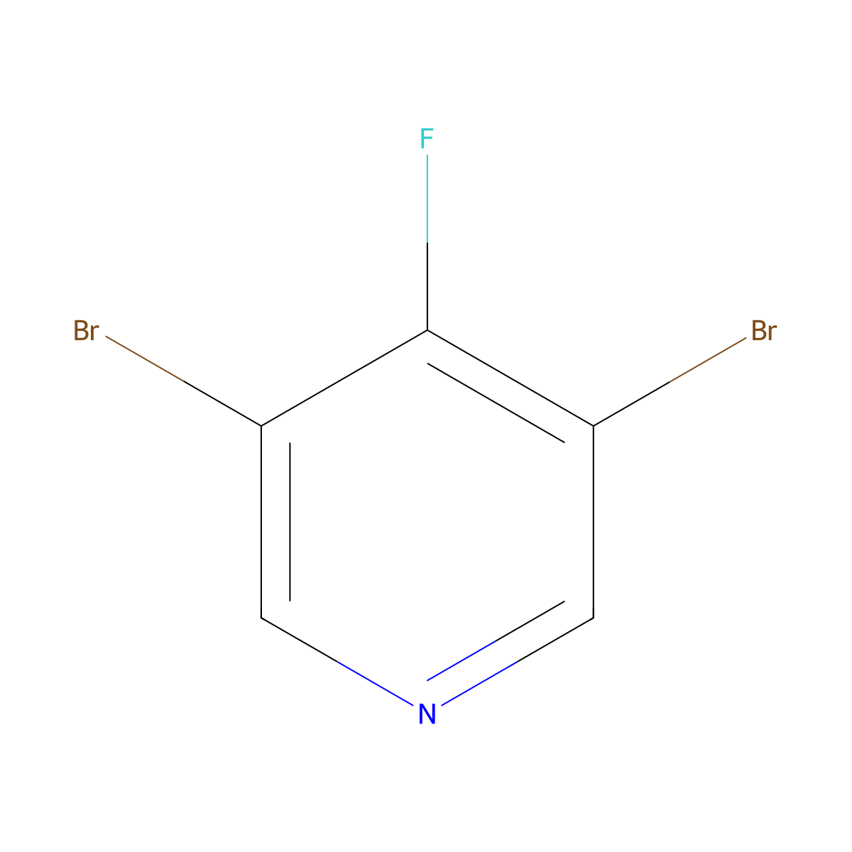 3,5-Dibromo-4-fluoropyridine molecular structure, CAS 1214384-54-9