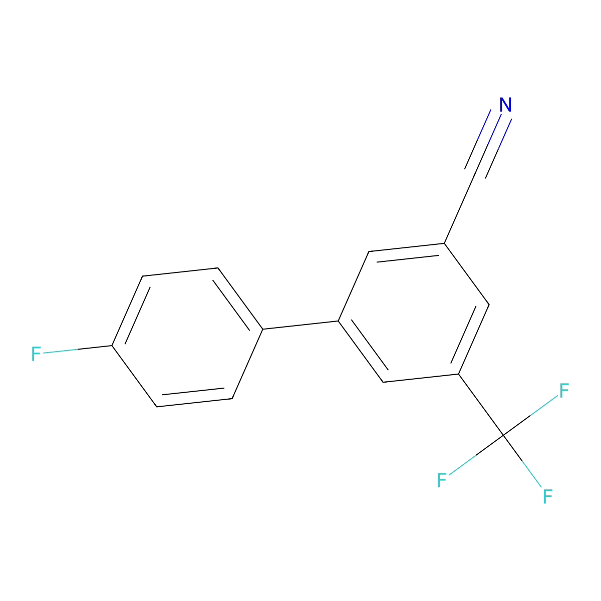 4'-Fluoro-5-(trifluoromethyl)-[1,1'-biphenyl]-3-carbonitrile molecular structure, CAS 1214384-56-1
