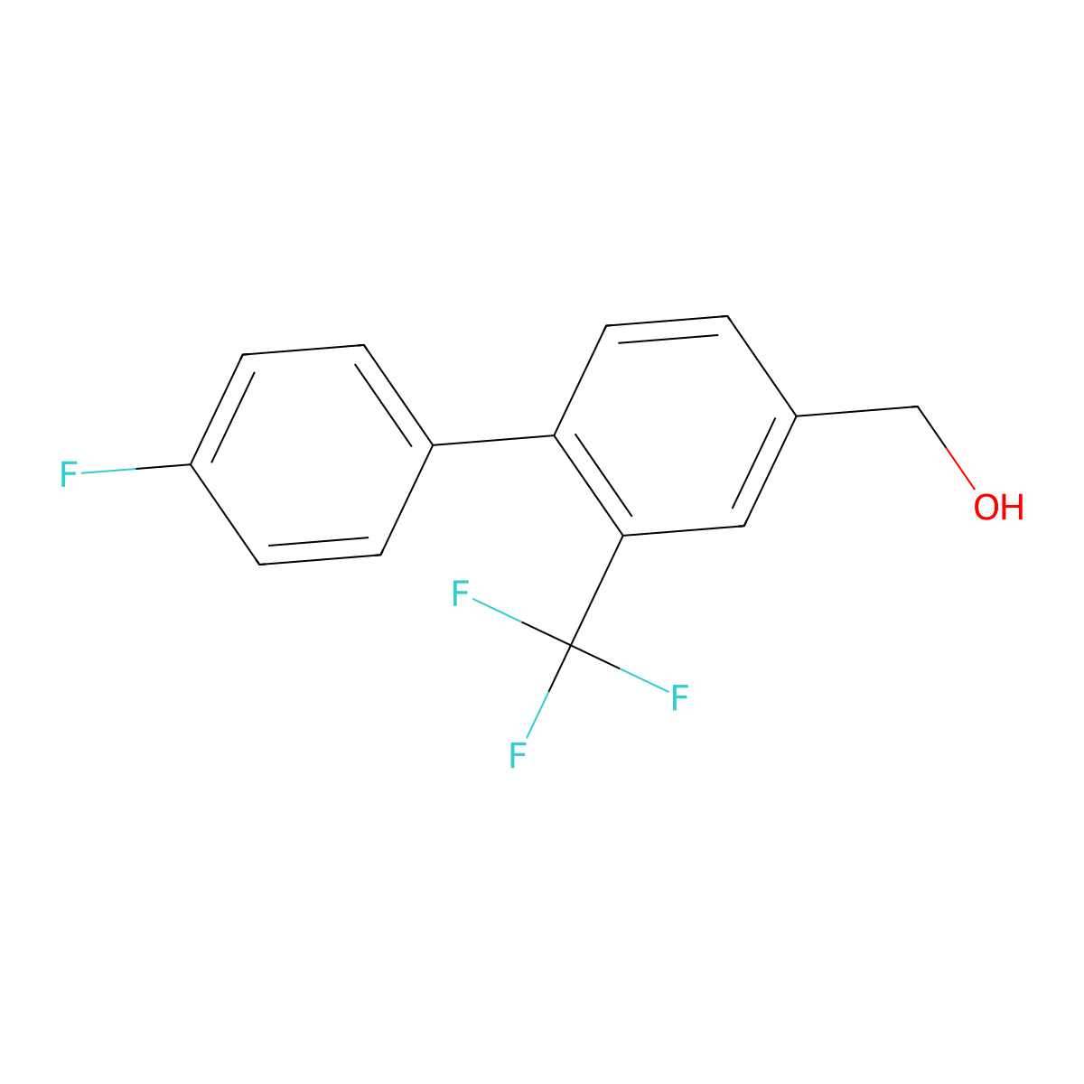 (4'-Fluoro-2-(trifluoromethyl)biphenyl-4-yl)methanol molecular structure, CAS 1214384-62-9