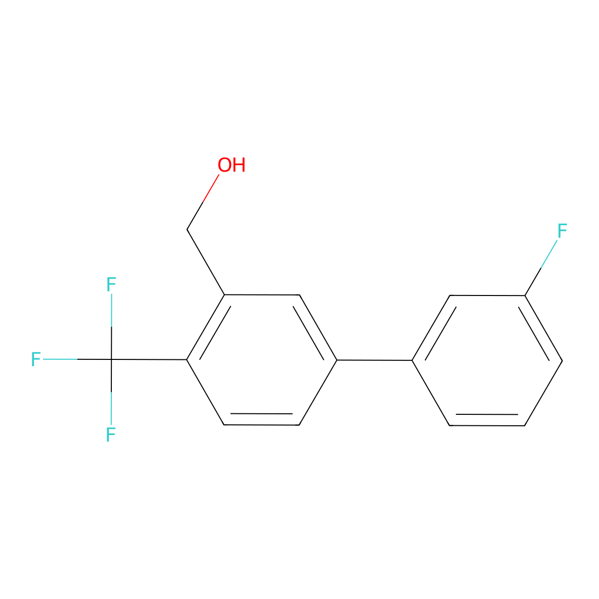 [5-(3-Fluorophenyl)-2-(trifluoromethyl)phenyl]methanol molecular structure, CAS 1214384-66-3