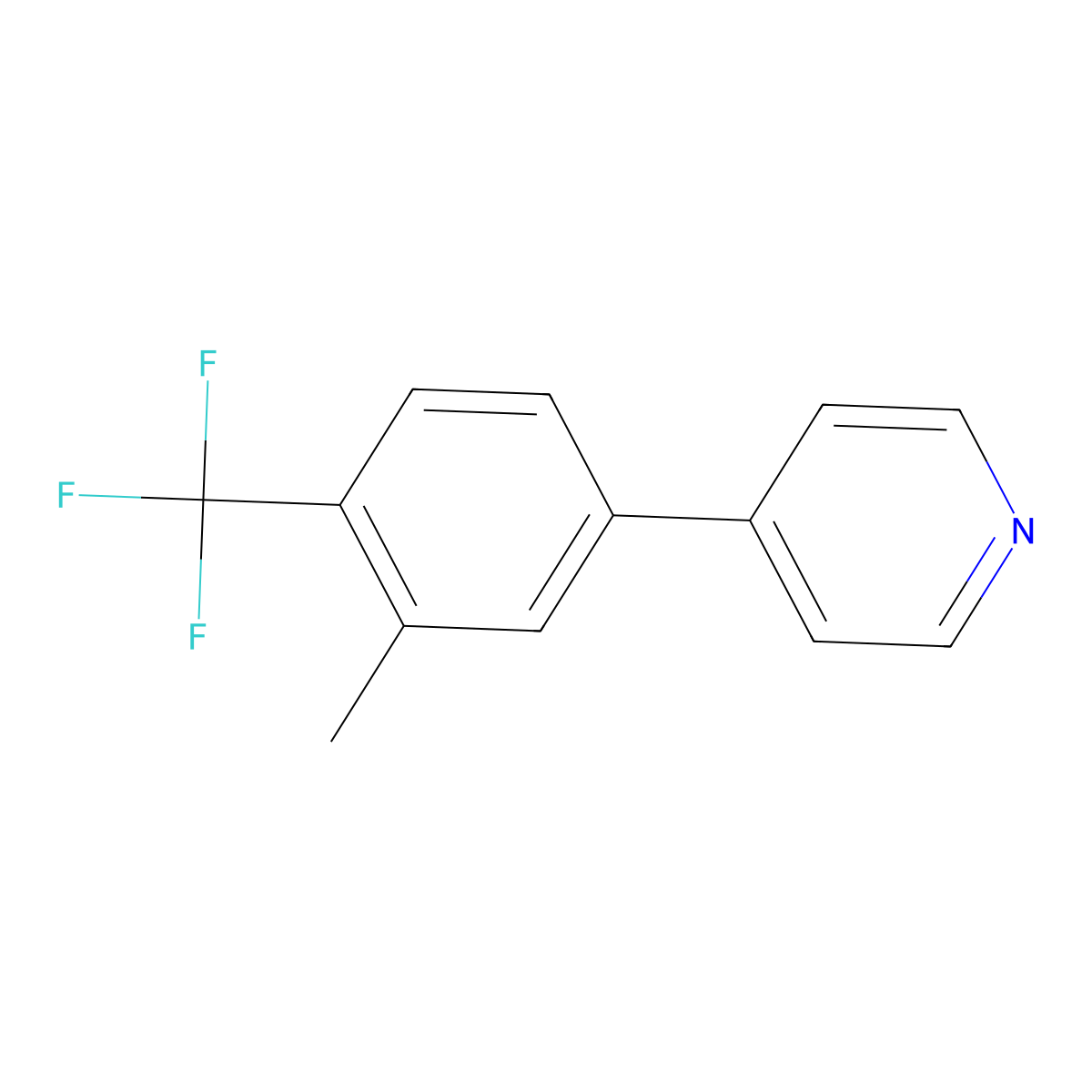 4-[3-Methyl-4-(trifluoromethyl)phenyl]pyridine molecular structure, CAS 1214384-71-0