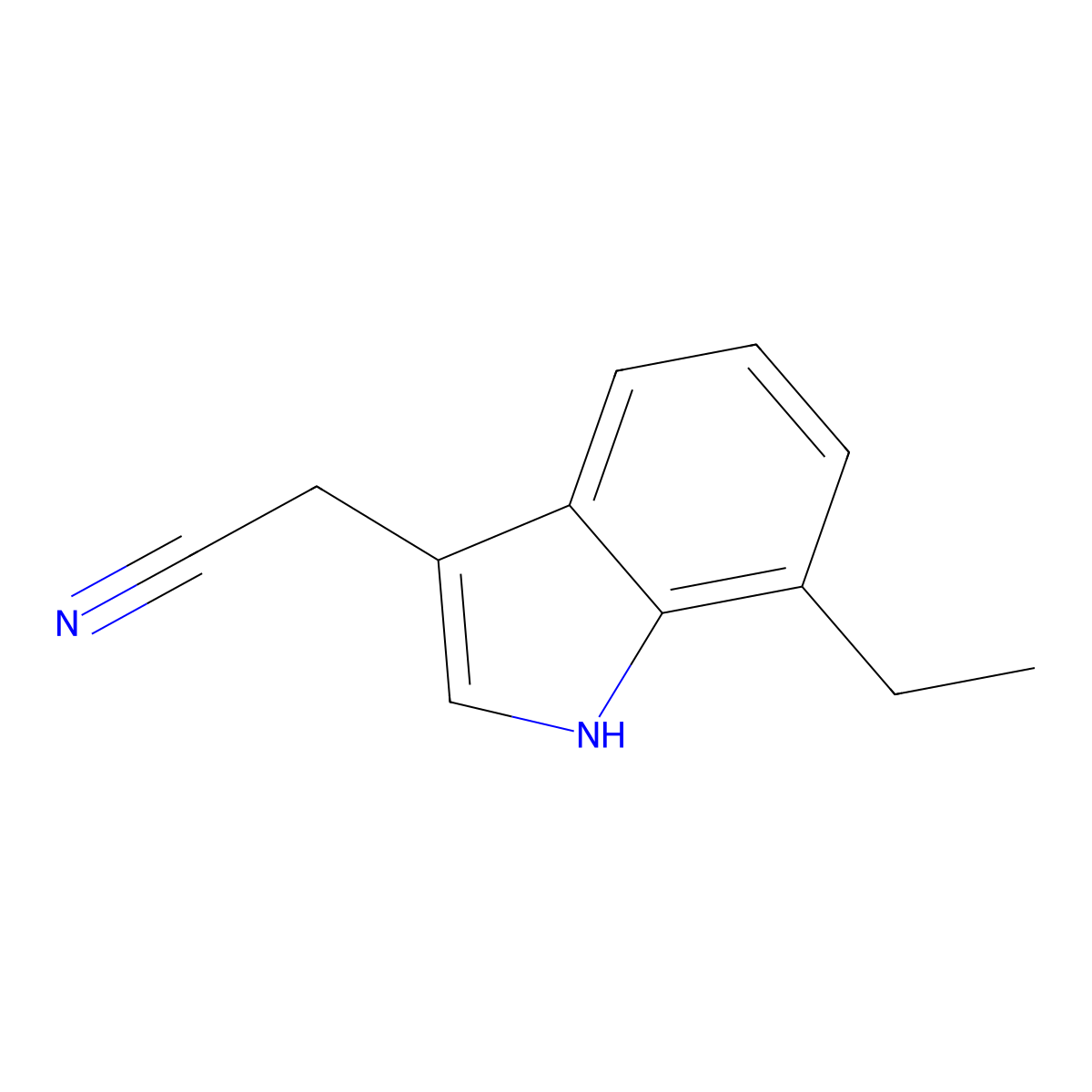 2-(7-ethyl-1H-indol-3-yl)acetonitrile molecular structure, CAS 1214384-74-3