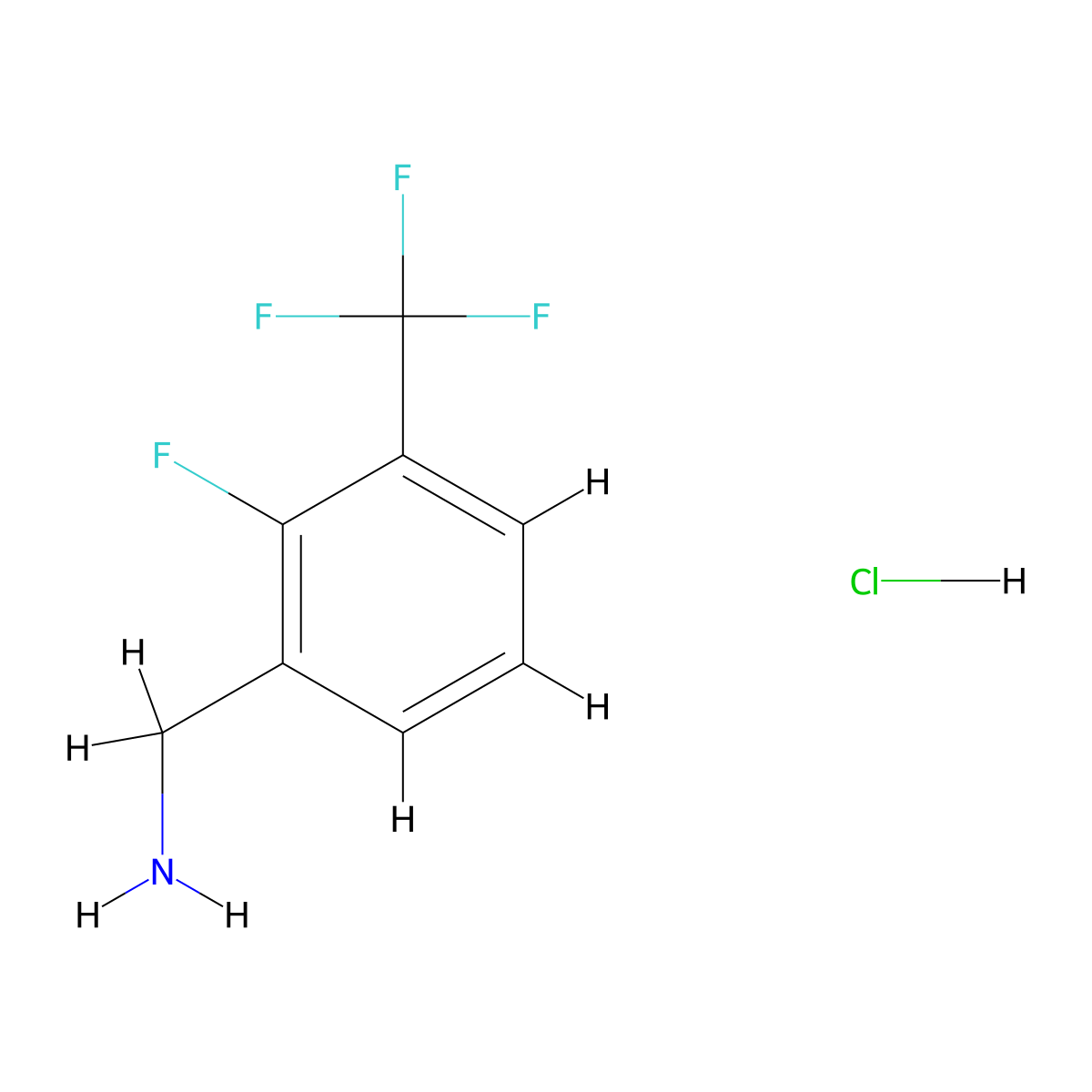 2-Fluoro-3-(trifluoromethyl)benzylamine hydrochloride molecular structure, CAS 1214384-85-6
