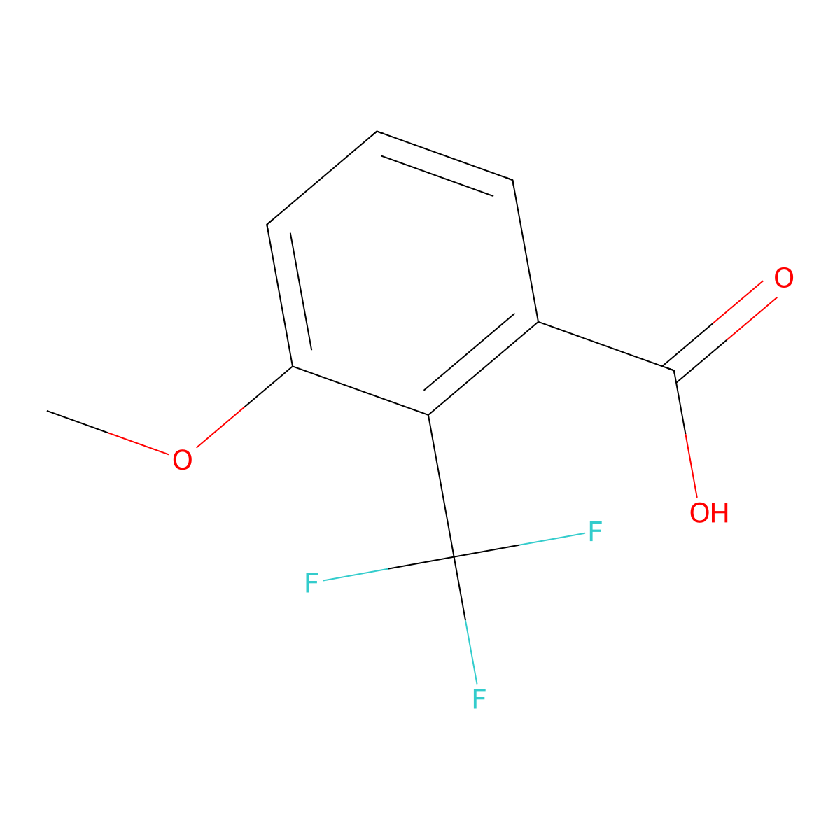 3-Methoxy-2-(trifluoromethyl)benzoic acid molecular structure, CAS 1214384-93-6