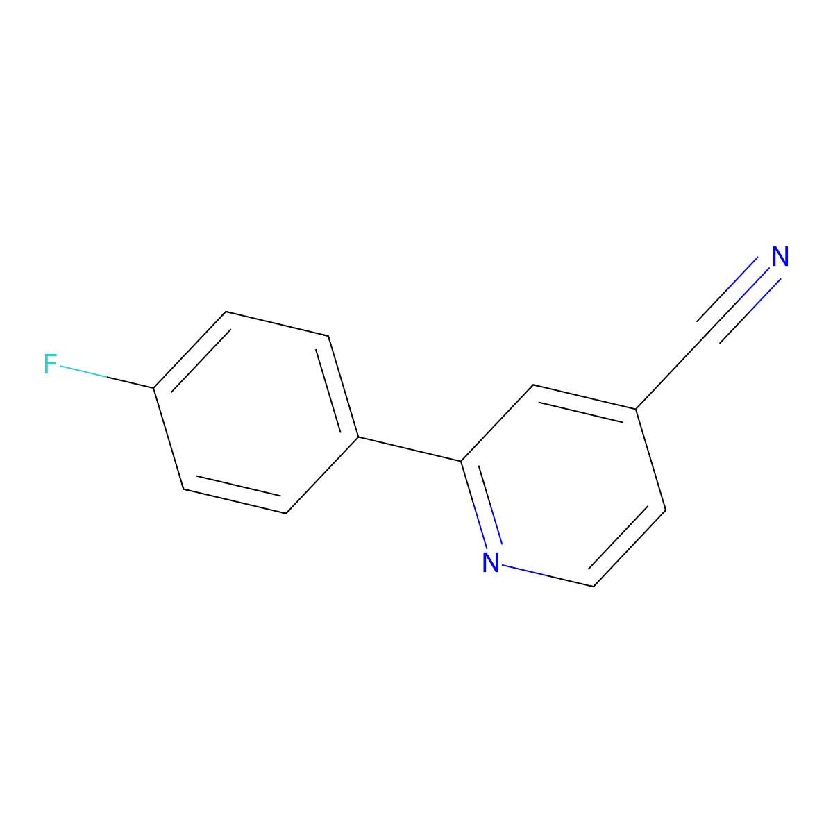 2-(4-Fluorophenyl)isonicotinonitrile molecular structure, CAS 1214385-22-4