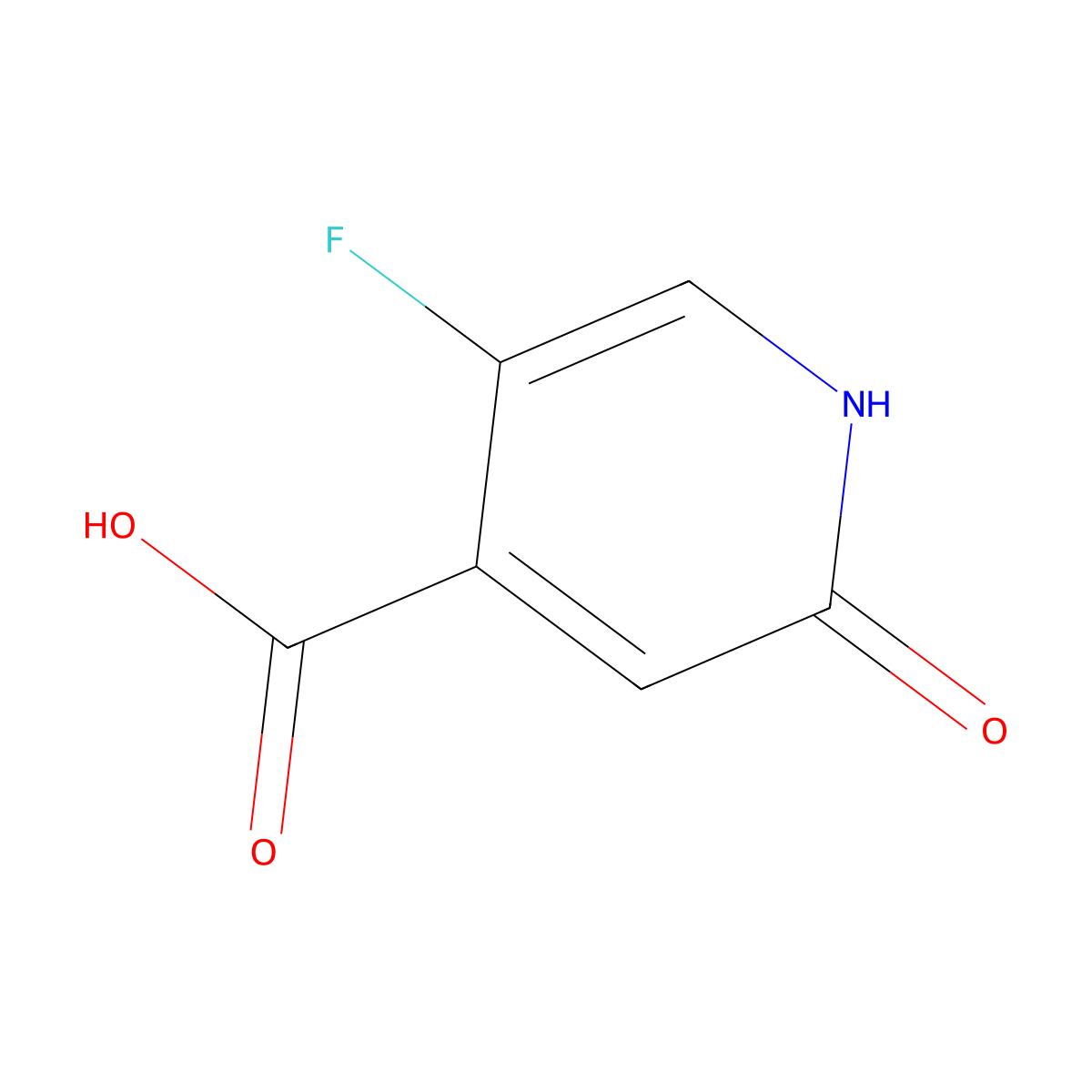 5-Fluoro-2-hydroxypyridine-4-carboxylicacid molecular structure, CAS 1214385-23-5