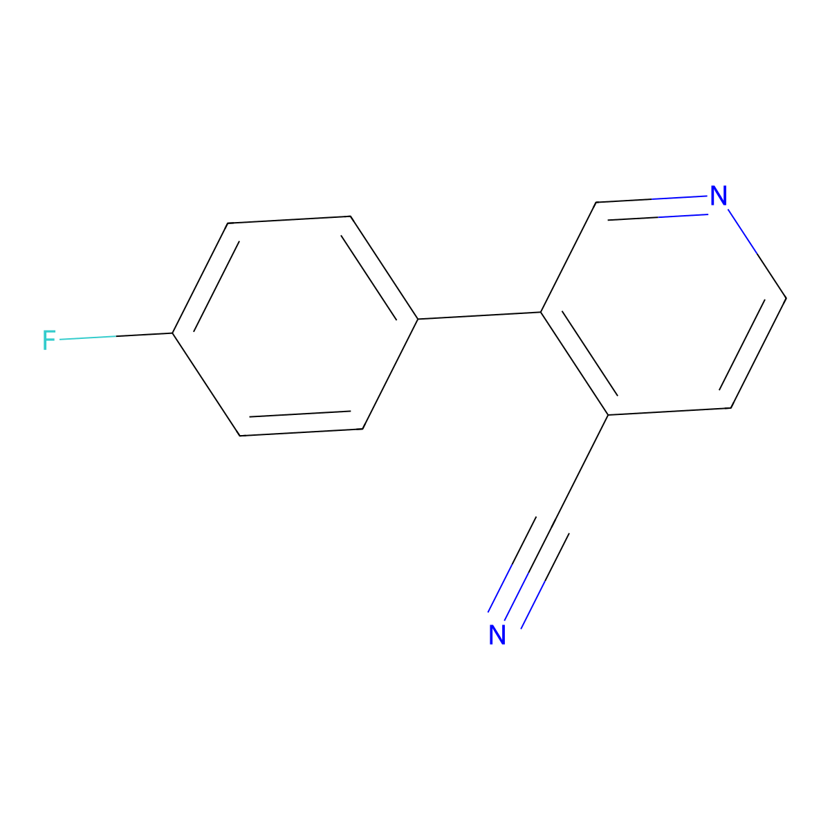 3-(4-Fluorophenyl)isonicotinonitrile molecular structure, CAS 1214385-28-0