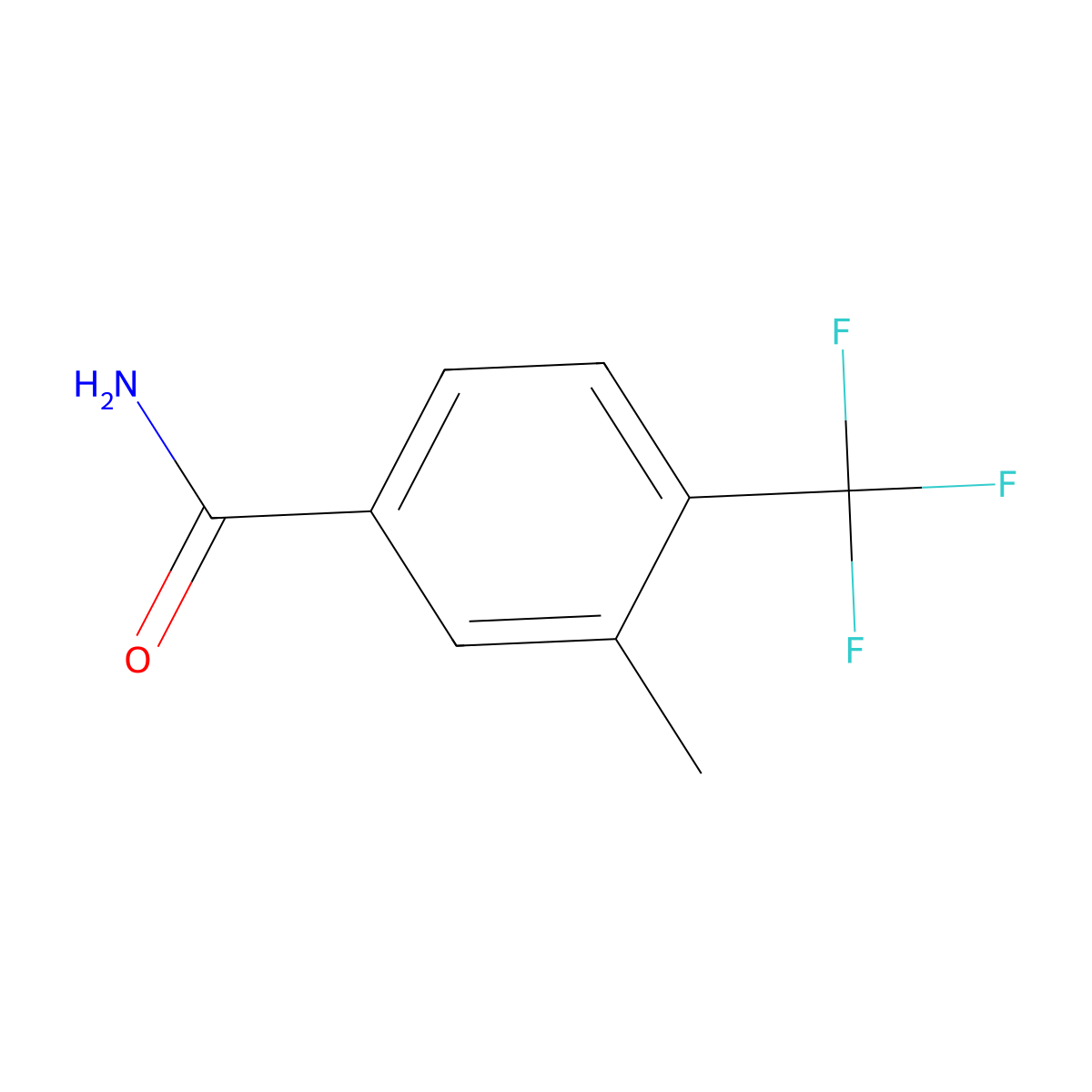 3-Methyl-4-(trifluoromethyl)benzamide molecular structure, CAS 1214385-29-1
