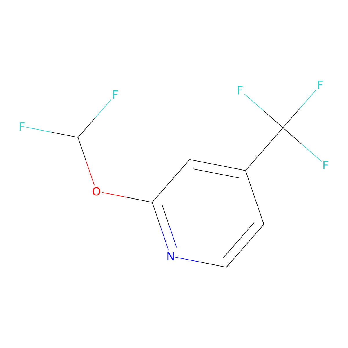 2-Difluoromethoxy-4-(trifluoromethyl)pyridine molecular structure, CAS 1214385-50-8