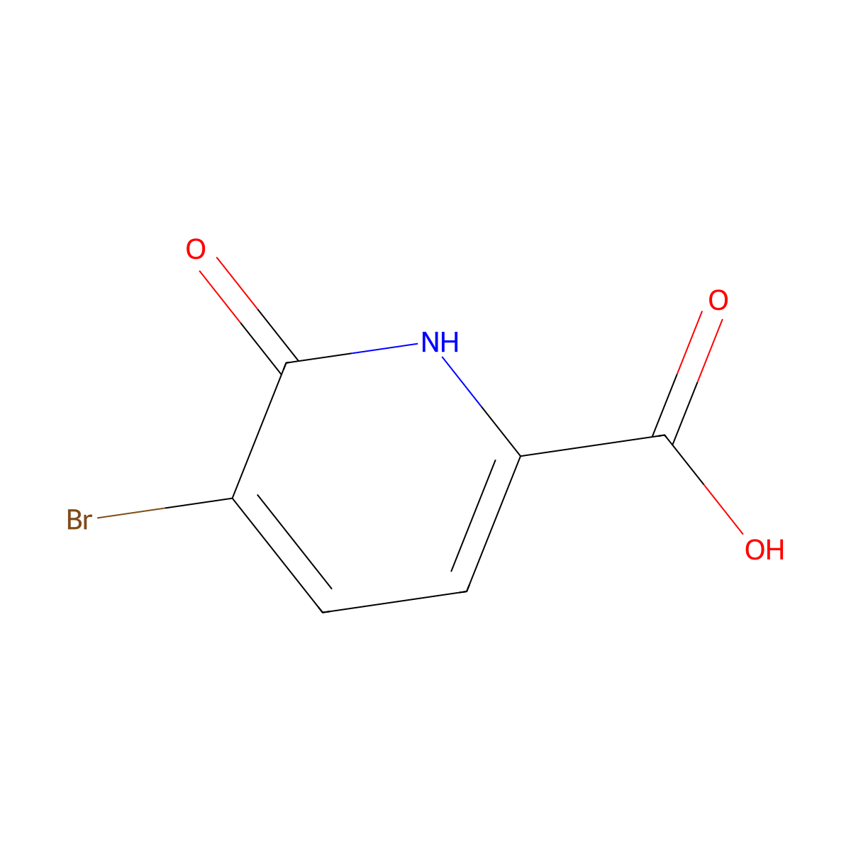 5-Bromo-6-hydroxypyridine-2-carboxylic acid molecular structure, CAS 1214385-51-9