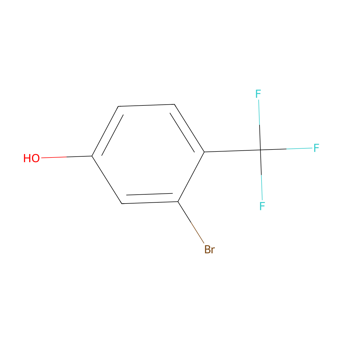 3-Bromo-4-trifluoromethylphenol molecular structure, CAS 1214385-56-4