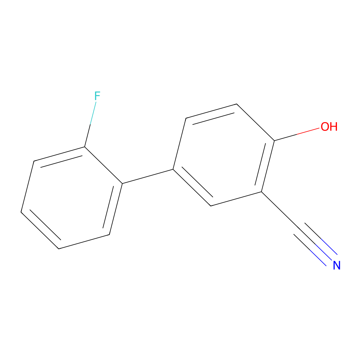 2-Cyano-4-(2-fluorophenyl)phenol molecular structure, CAS 1214385-63-3