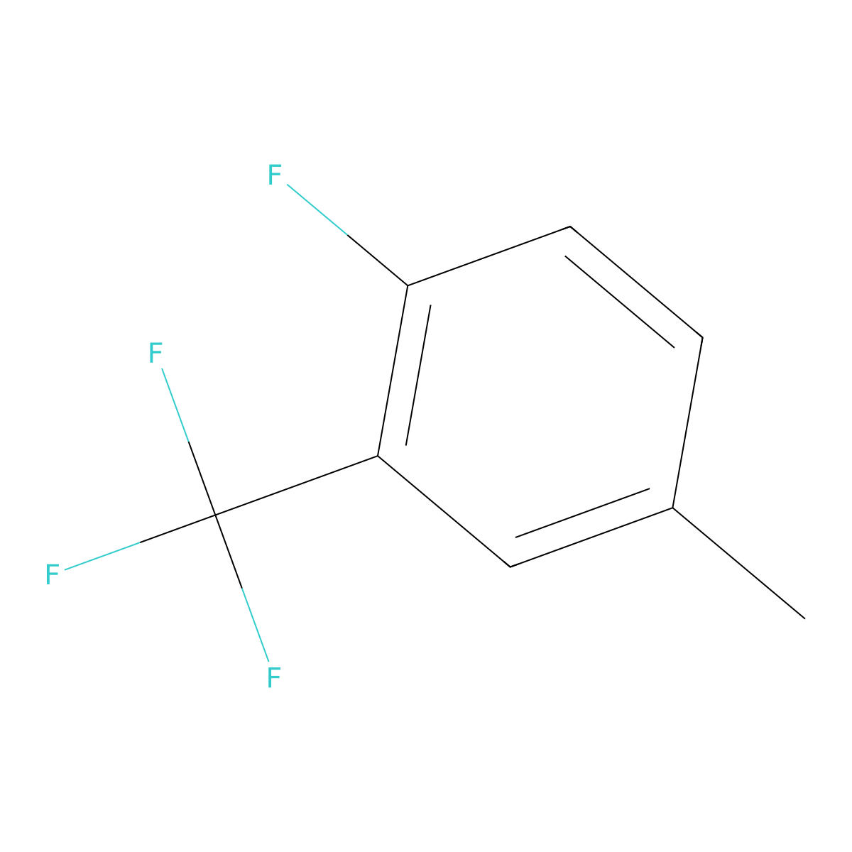 1-Fluoro-4-methyl-2-(trifluoromethyl)benzene molecular structure, CAS 1214385-64-4