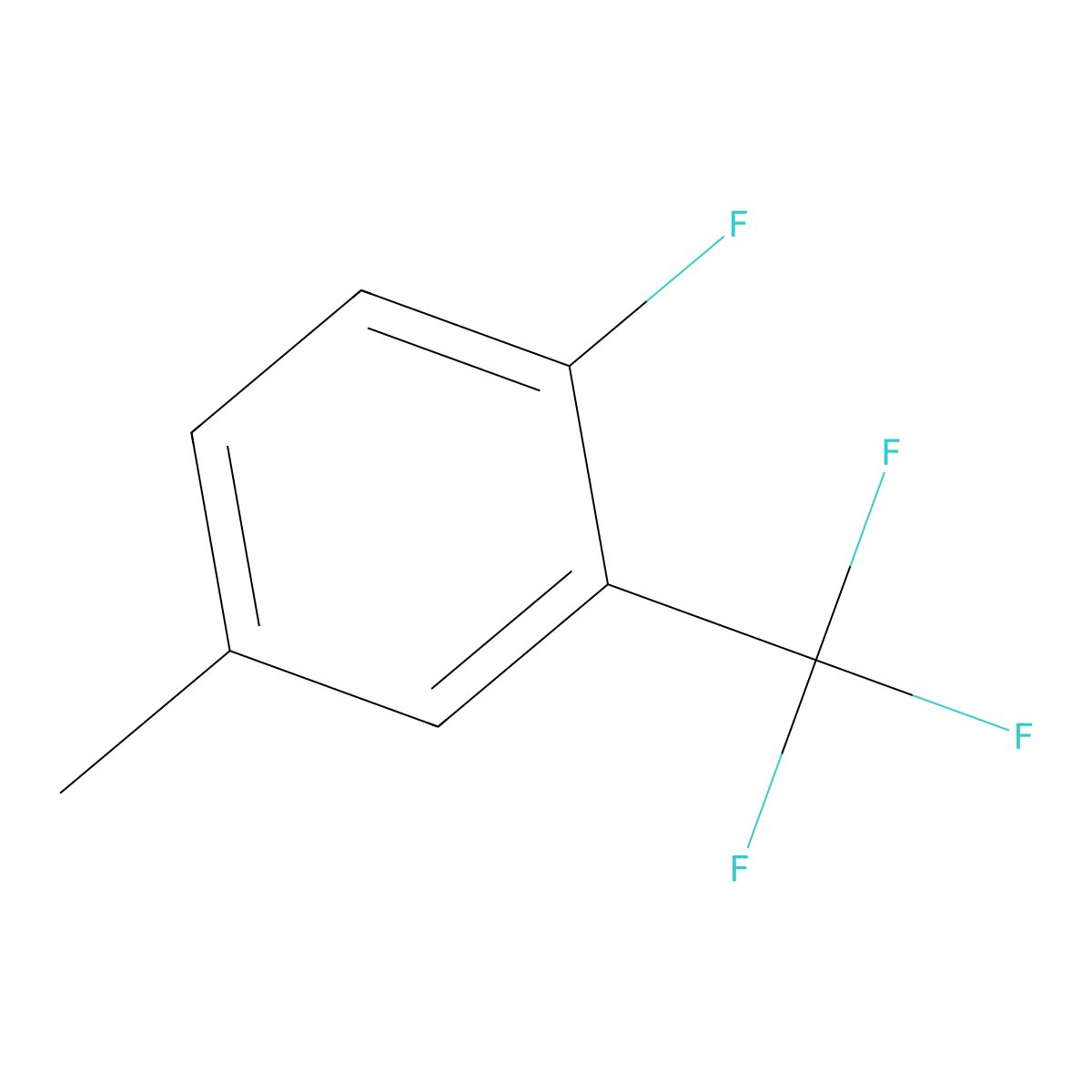 1-Fluoro-4-methyl-2-(trifluoromethyl)benzene molecular structure, CAS 1214385-64-4