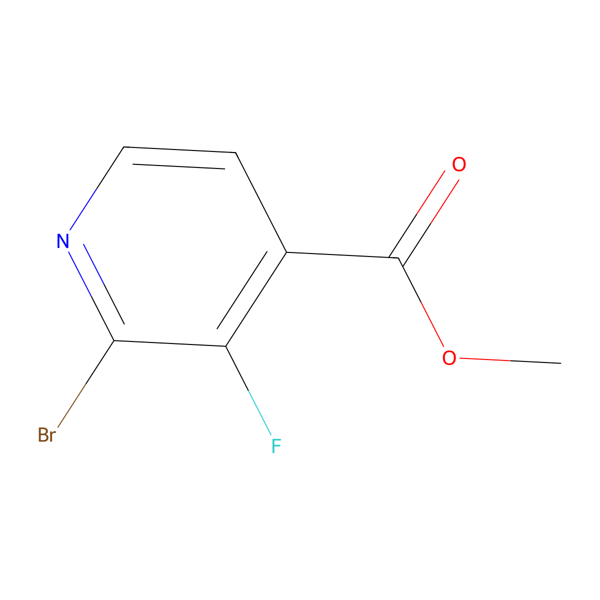 Methyl 2-Bromo-3-fluoroisonicotinate molecular structure, CAS 1214385-66-6