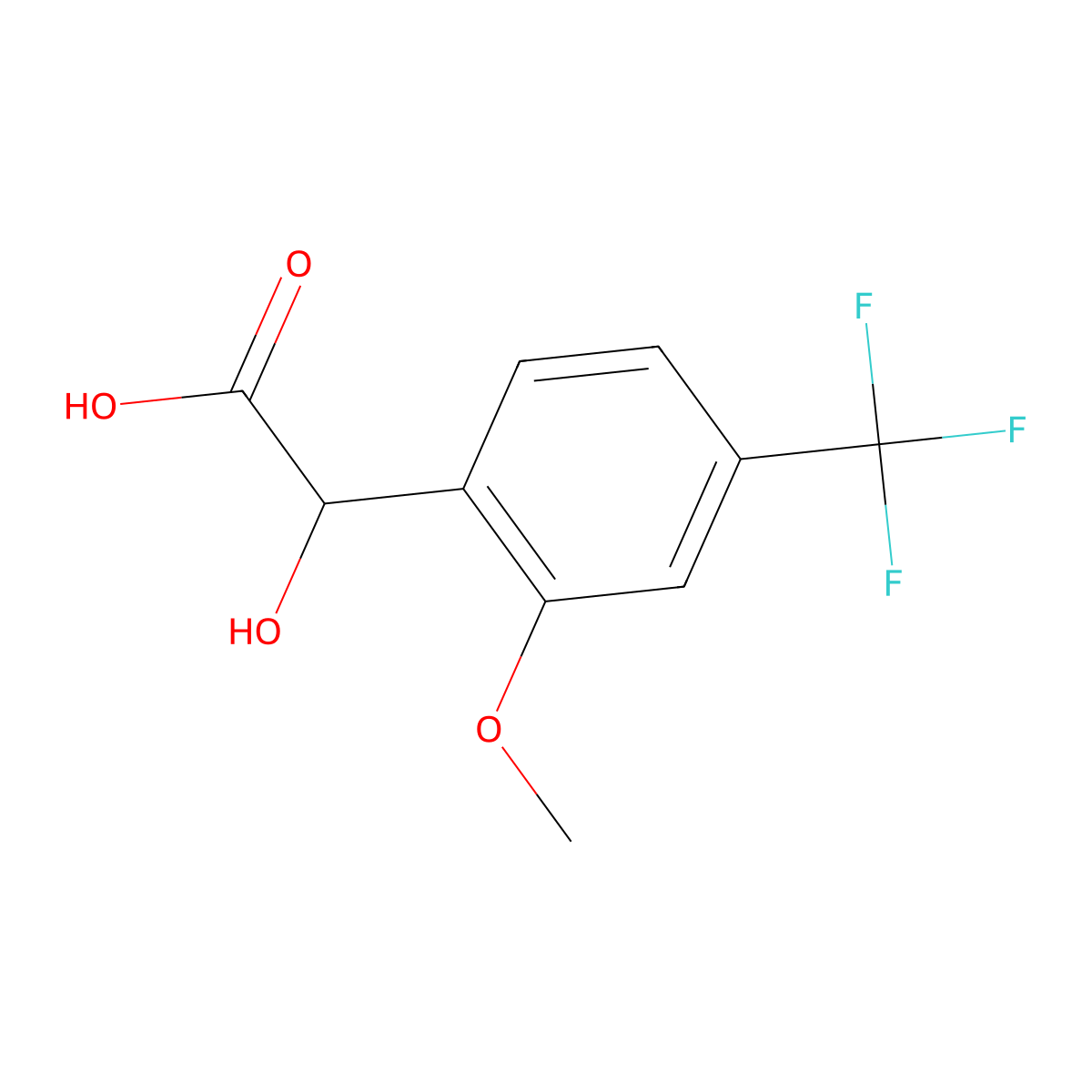 2-Hydroxy-2-[2-methoxy-4-(trifluoromethyl)phenyl]acetic acid molecular structure, CAS 1214385-67-7