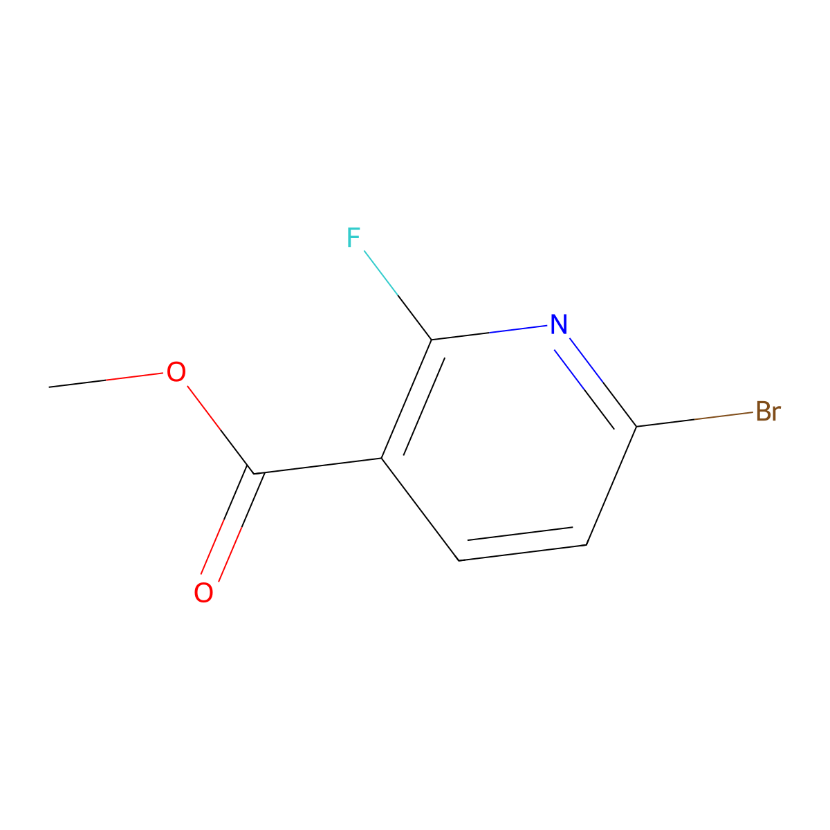 Methyl 6-bromo-2-fluoronicotinate molecular structure, CAS 1214385-82-6