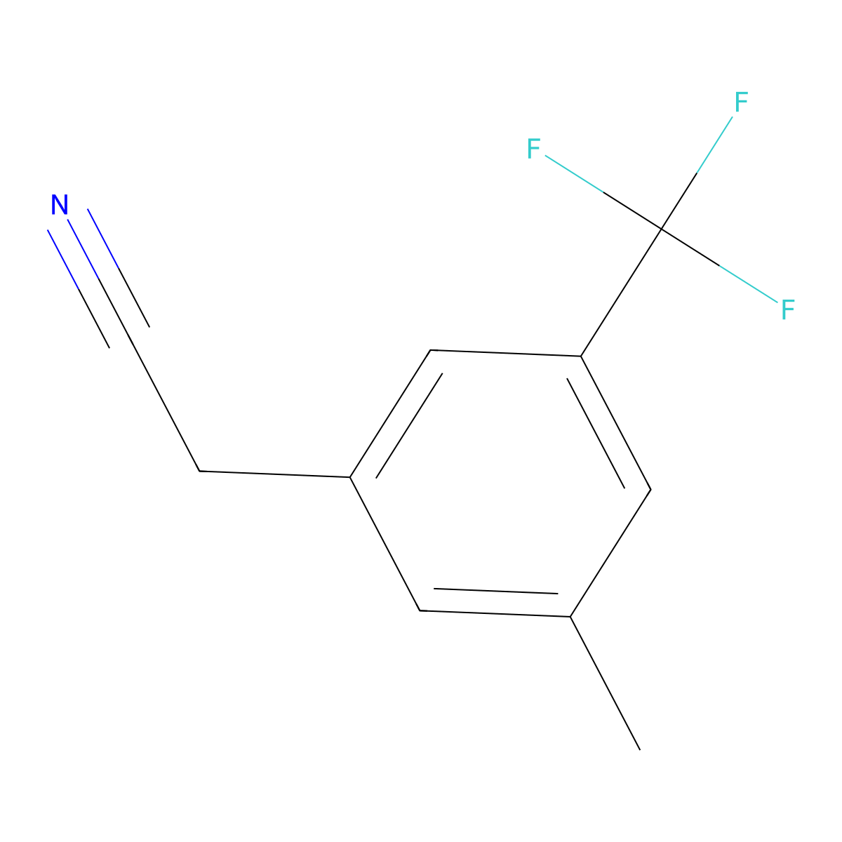 2-[3-Methyl-5-(trifluoromethyl)phenyl]acetonitrile molecular structure, CAS 1214385-87-1