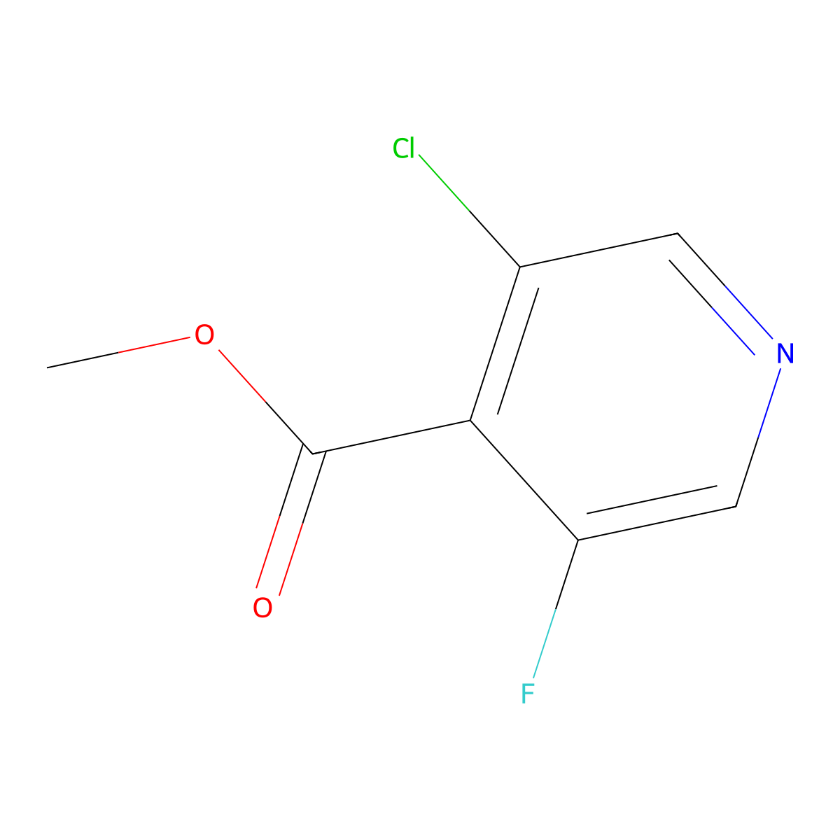 Methyl 3-chloro-5-fluoroisonicotinate molecular structure, CAS 1214385-88-2