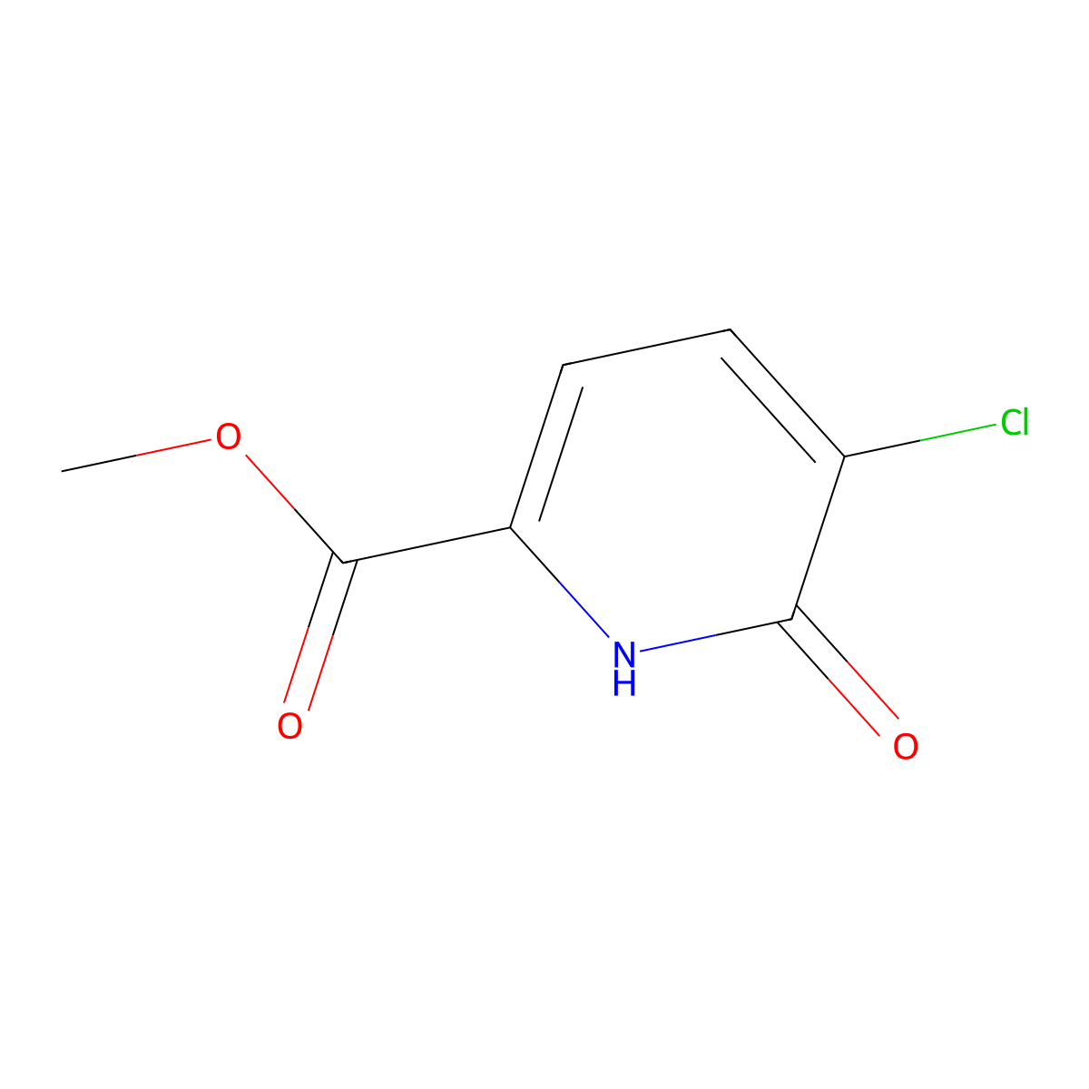 Methyl 5-chloro-6-oxo-1,6-dihydropyridine-2-carboxylate molecular structure, CAS 1214386-04-5