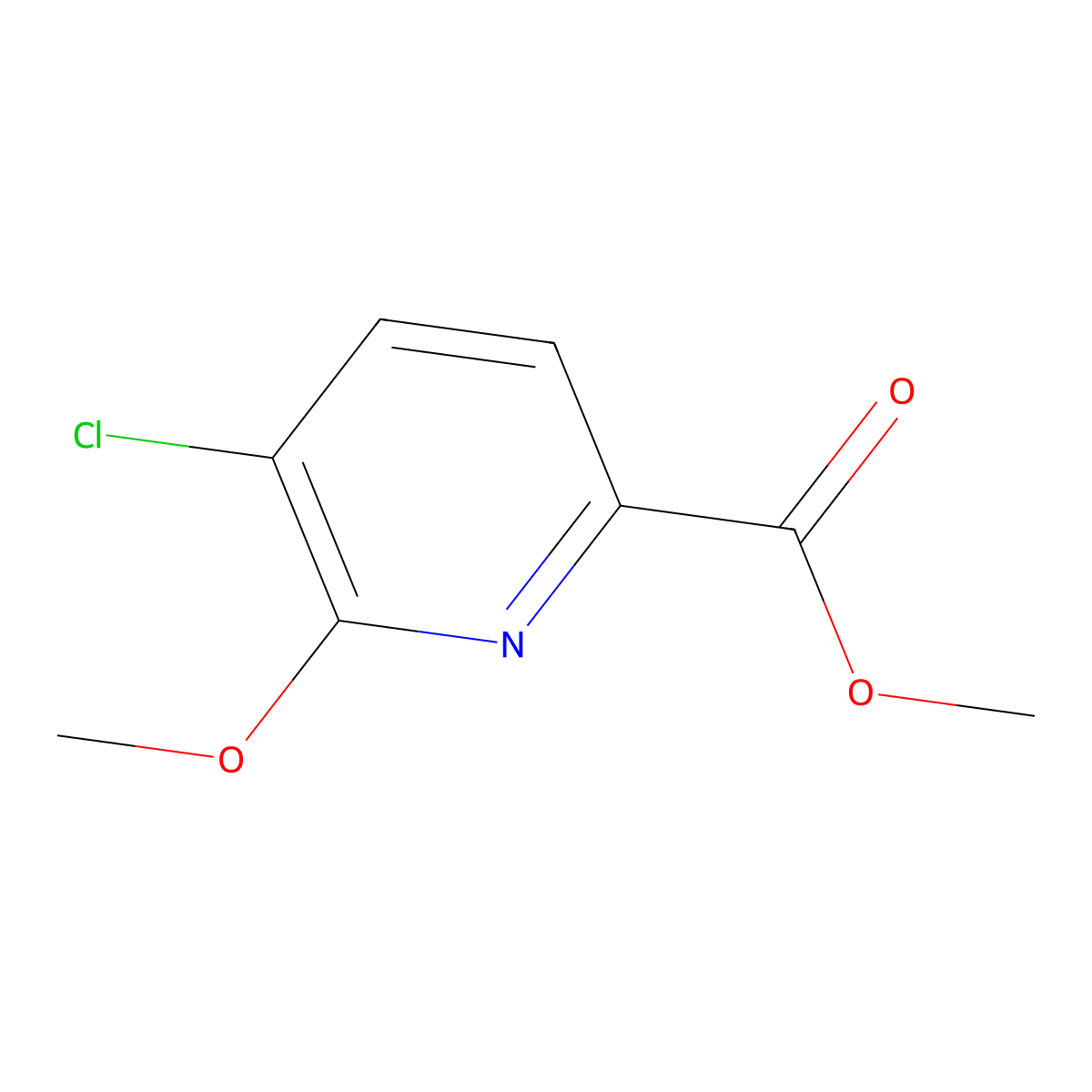 Methyl 5-chloro-6-methoxypicolinate molecular structure, CAS 1214386-12-5