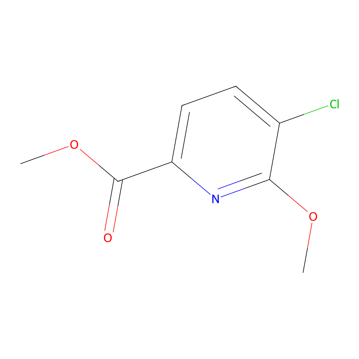 Methyl 5-chloro-6-methoxypicolinate molecular structure, CAS 1214386-12-5