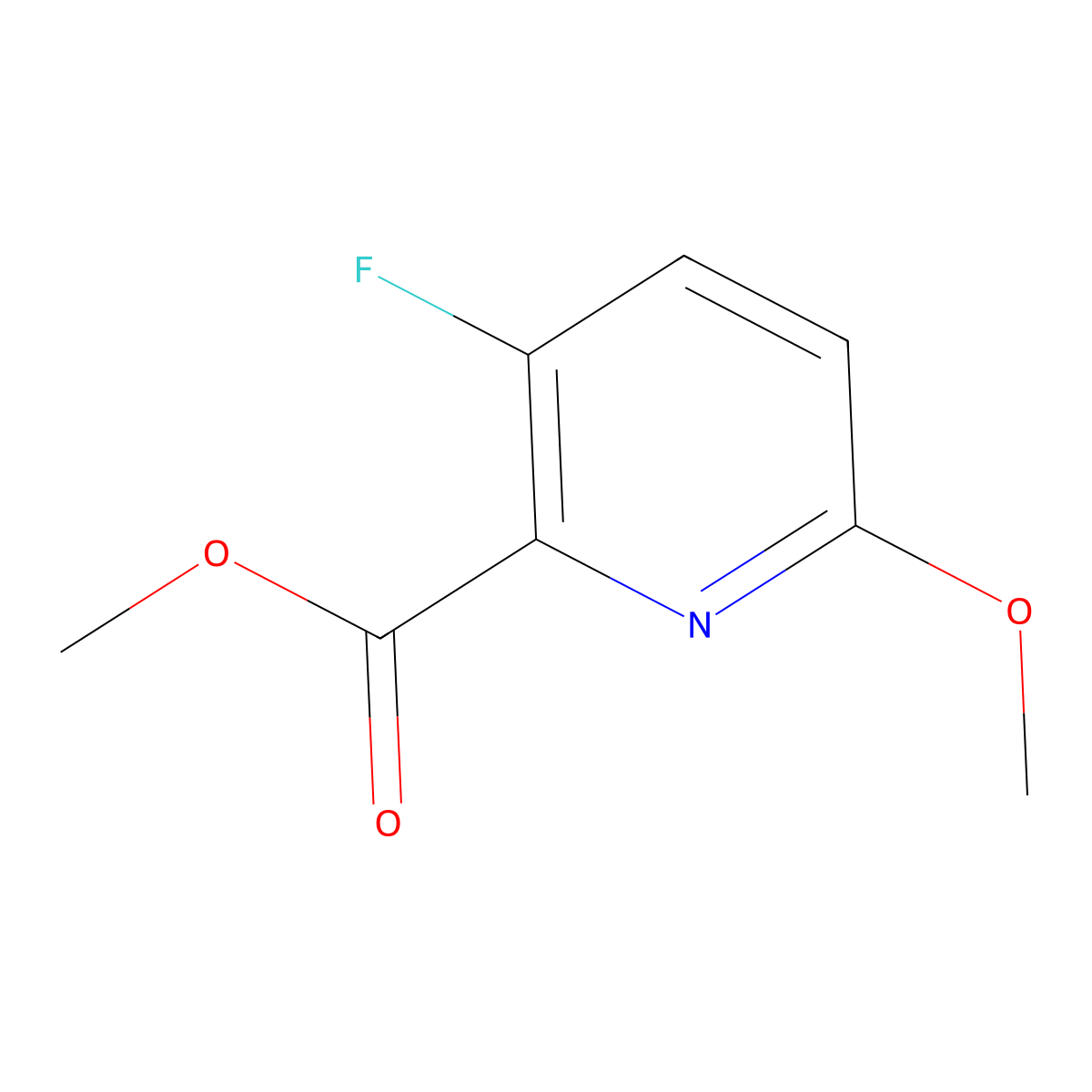 Methyl 3-fluoro-6-methoxypicolinate molecular structure, CAS 1214386-19-2