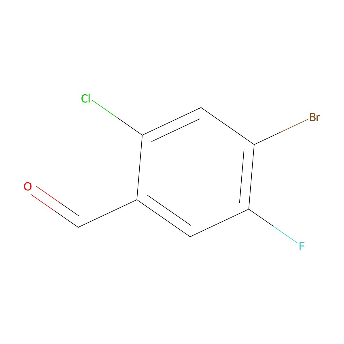 4-Bromo-2-chloro-5-fluorobenzaldehyde molecular structure, CAS 1214386-29-4