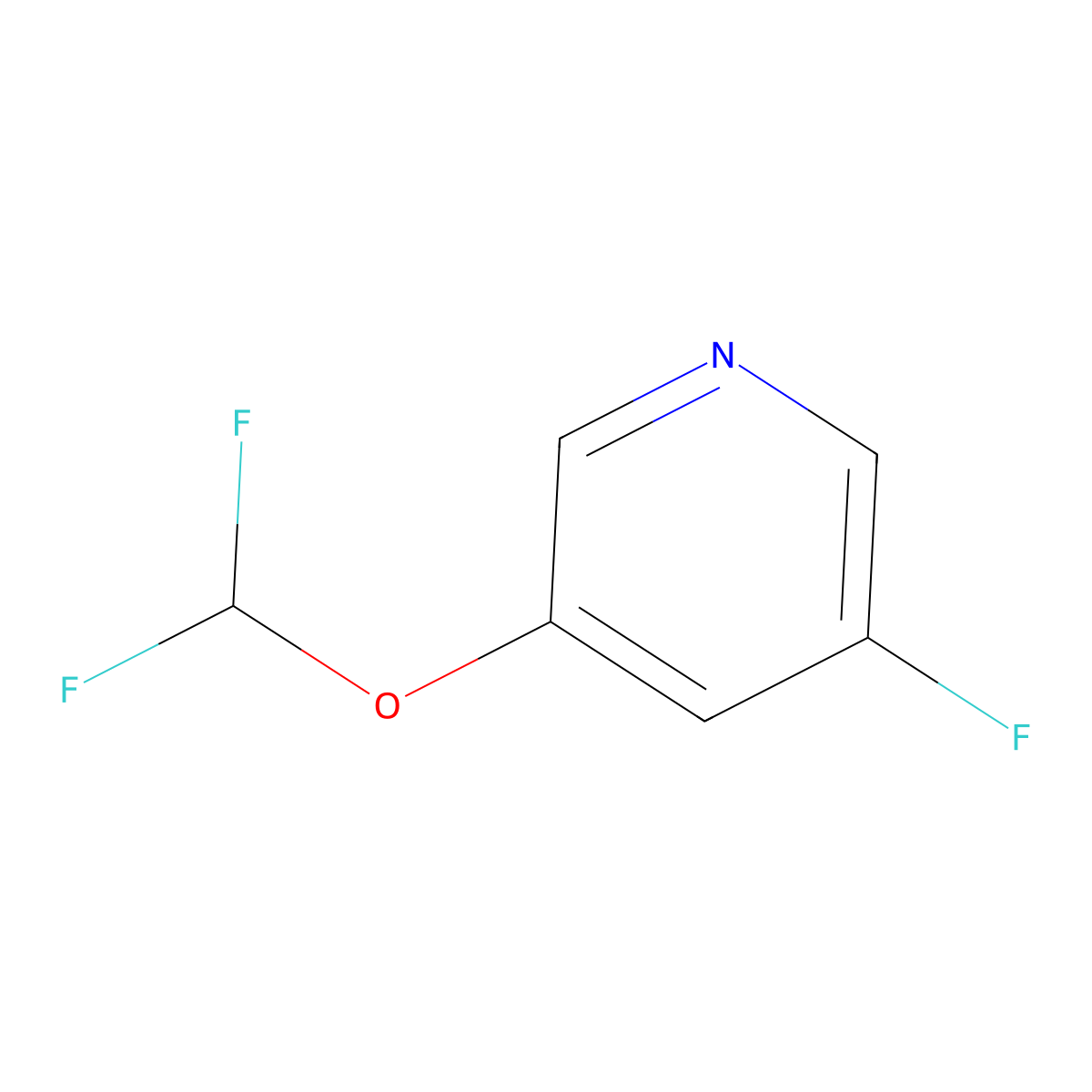 3-(Difluoromethoxy)-5-fluoropyridine molecular structure, CAS 1214386-32-9