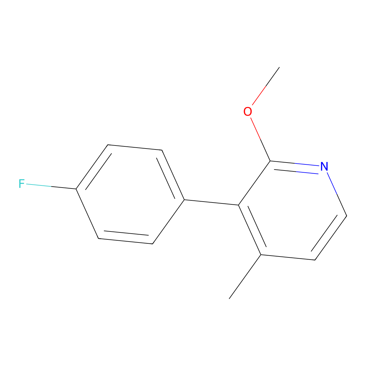 3-(4-Fluorophenyl)-2-methoxy-4-methylpyridine molecular structure, CAS 1214386-35-2
