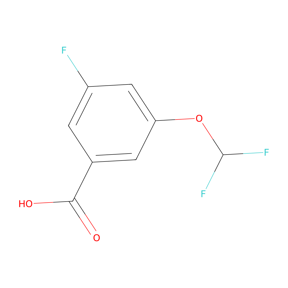 3-(Difluoromethoxy)-5-fluorobenzoic acid molecular structure, CAS 1214386-42-1