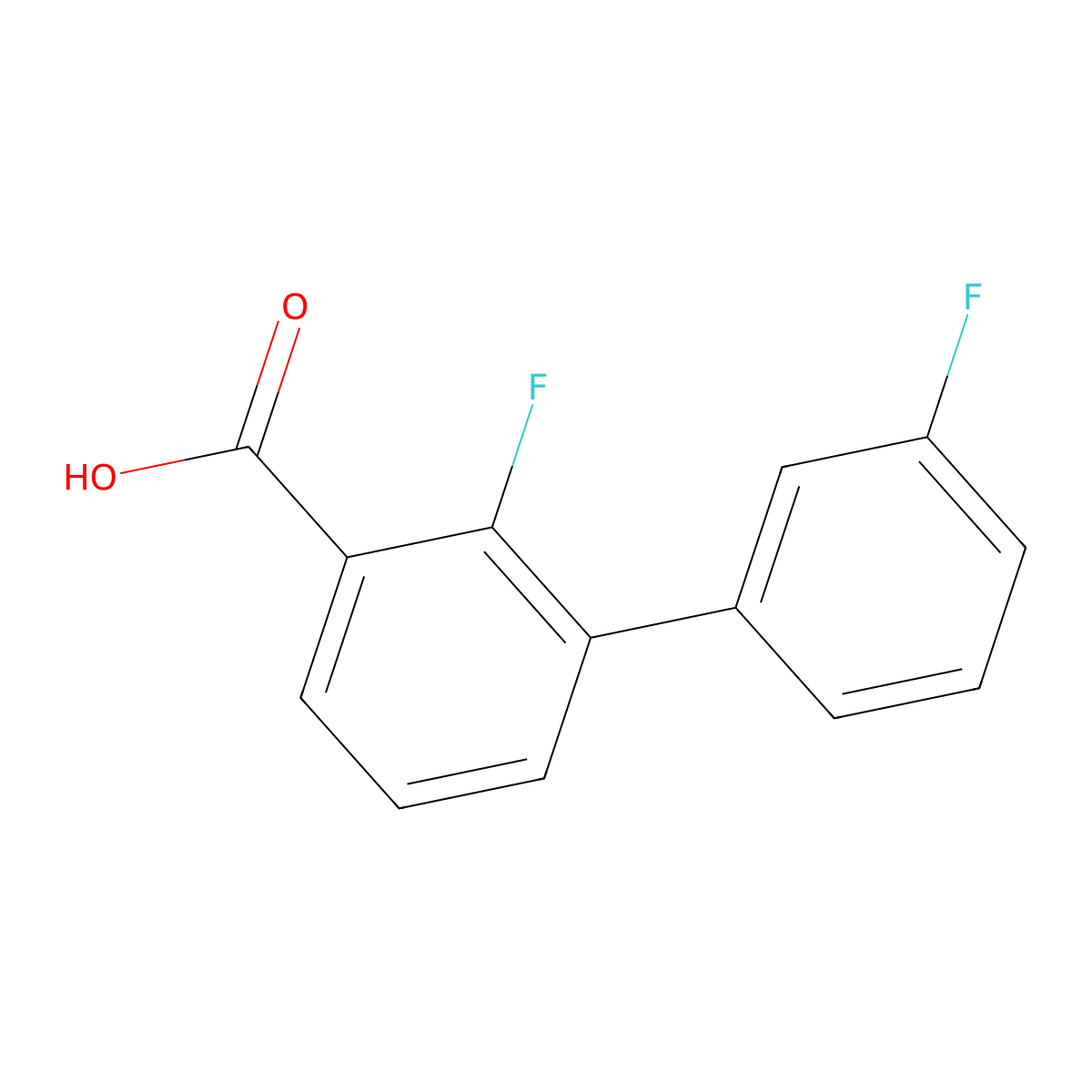 2-Fluoro-3-(3-fluorophenyl)benzoic acid molecular structure, CAS 1214386-67-0