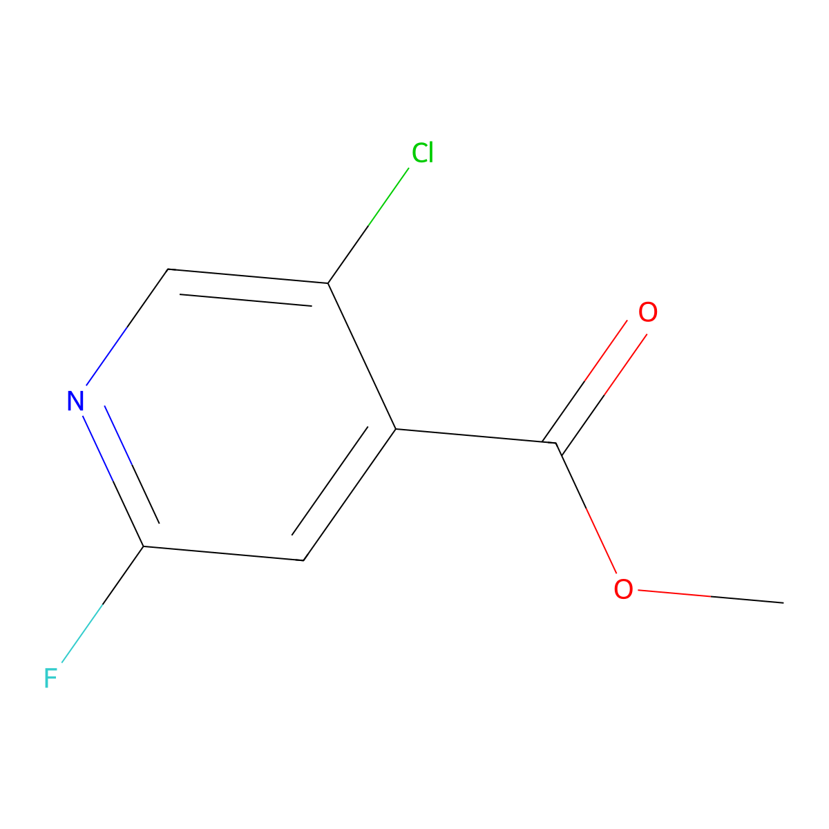 Methyl 5-chloro-2-fluoroisonicotinate molecular structure, CAS 1214386-76-1