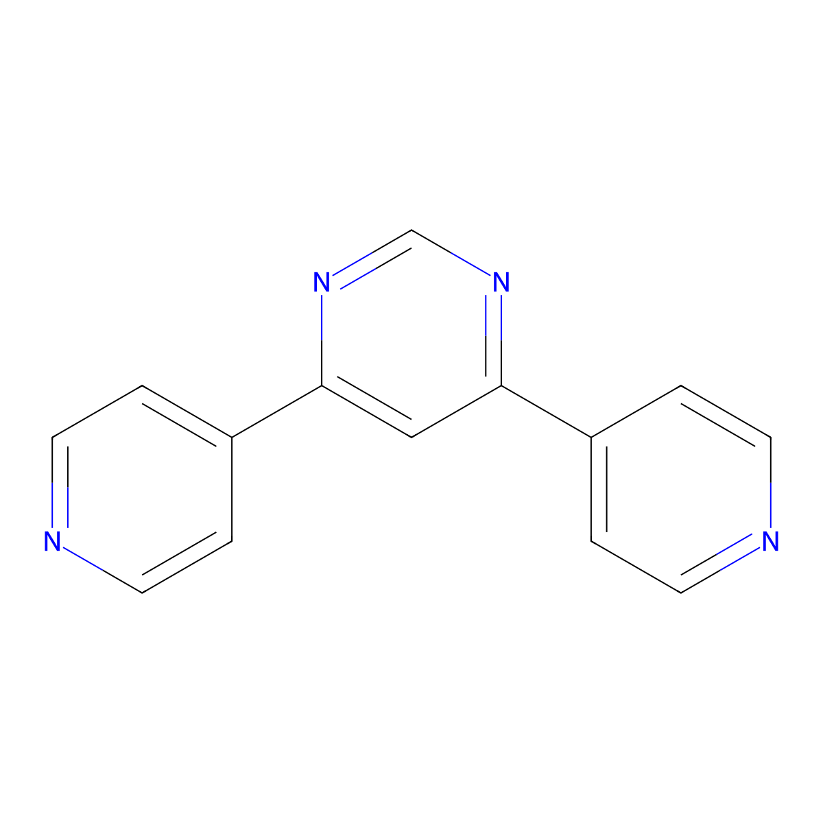 4,6-Di(pyridin-4-yl)pyrimidine molecular structure, CAS 1214386-78-3