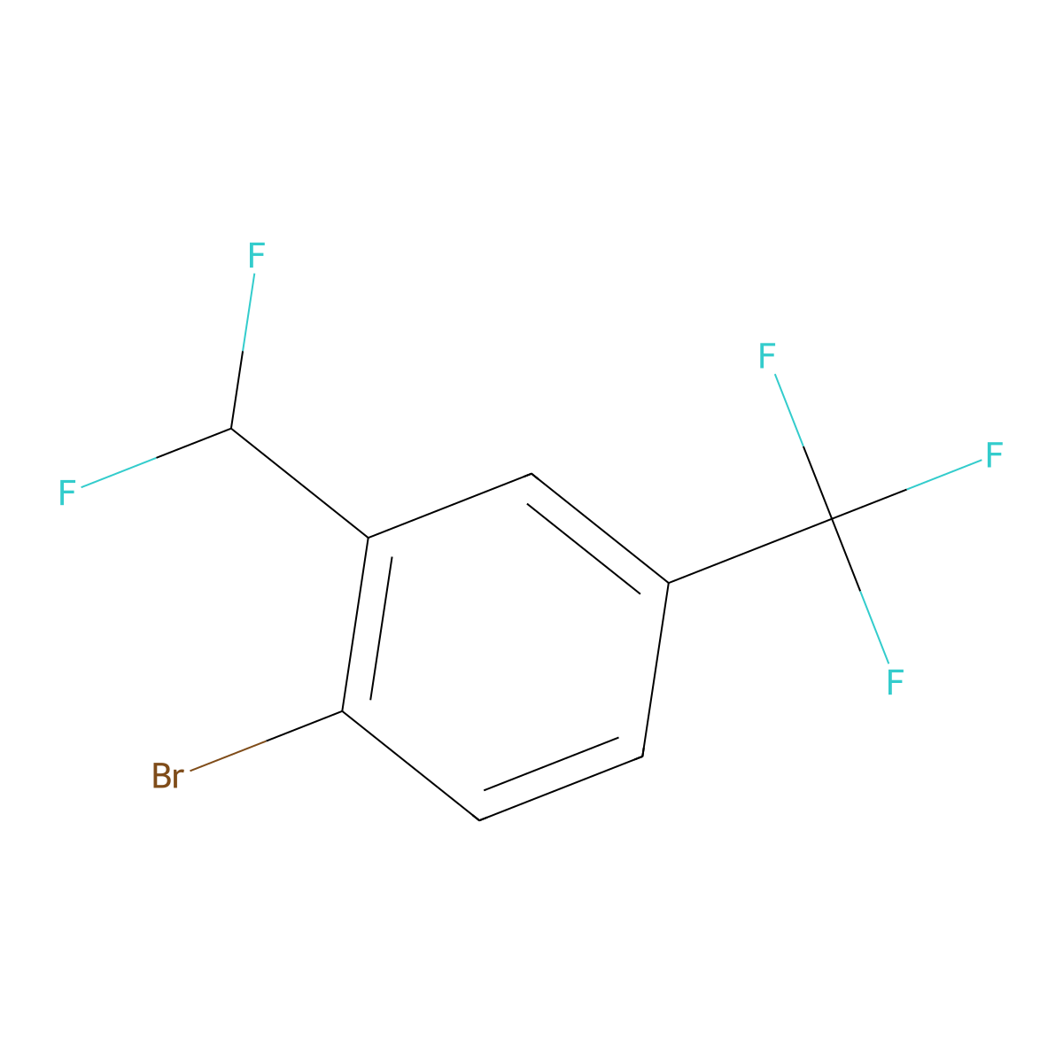1-Bromo-2-(difluoromethyl)-4-(trifluoromethyl)benzene molecular structure, CAS 1214386-79-4