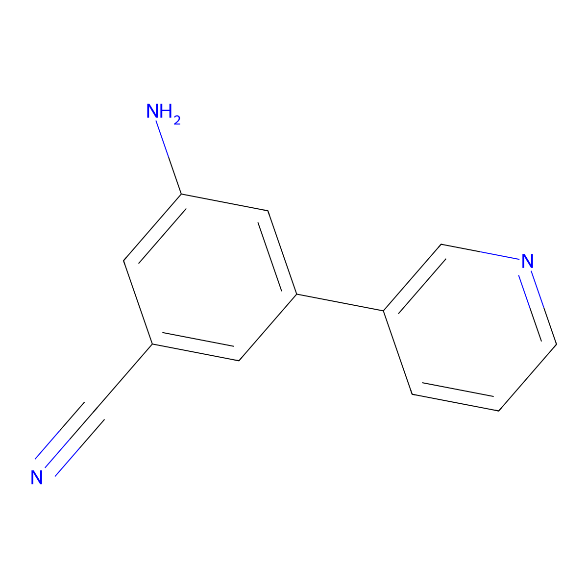 3-Amino-5-(pyridin-3-yl)benzonitrile molecular structure, CAS 1214387-00-4