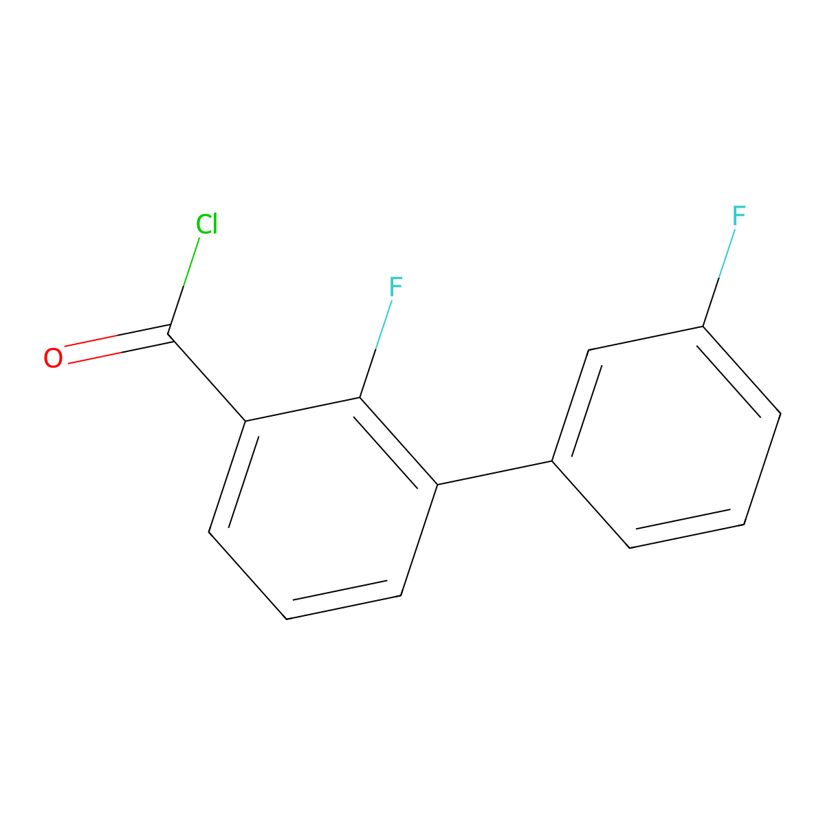 2-Fluoro-3-(3-fluorophenyl)benzoyl chloride molecular structure, CAS 1214387-27-5