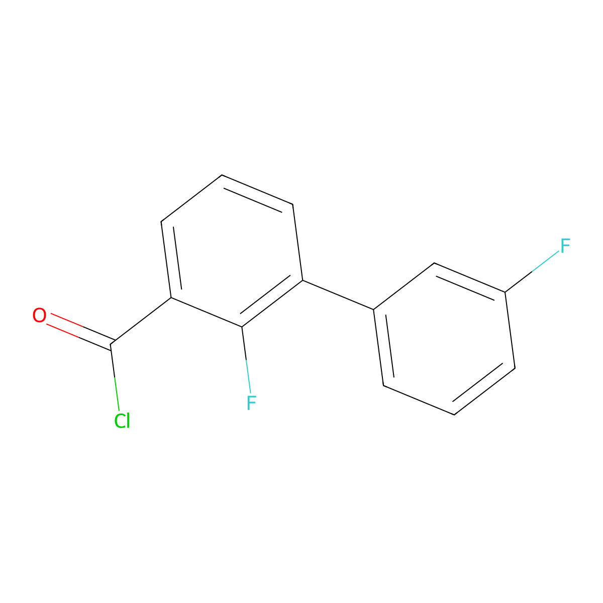 2-Fluoro-3-(3-fluorophenyl)benzoyl chloride molecular structure, CAS 1214387-27-5