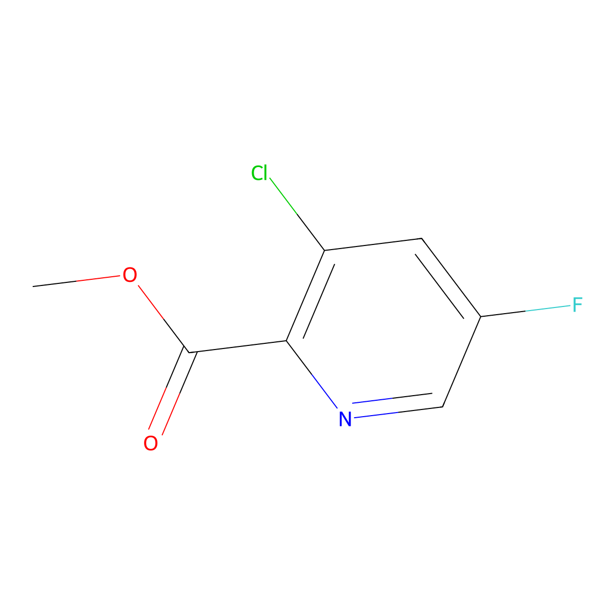 Methyl 3-chloro-5-fluoropyridine-2-carboxylate molecular structure, CAS 1214387-31-1
