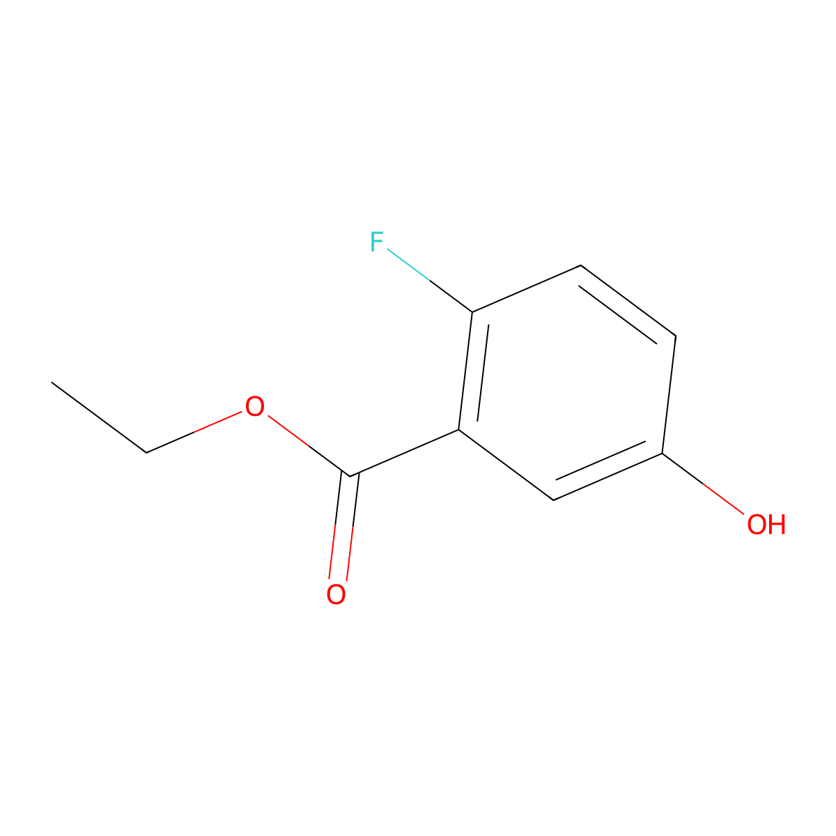 Ethyl 2-fluoro-5-hydroxybenzoate molecular structure, CAS 1214387-36-6