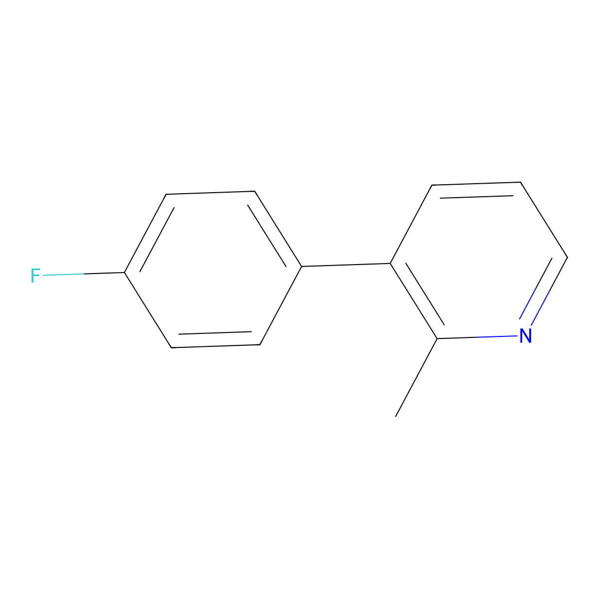 3-(4-Fluorophenyl)-2-methylpyridine molecular structure, CAS 1214387-40-2