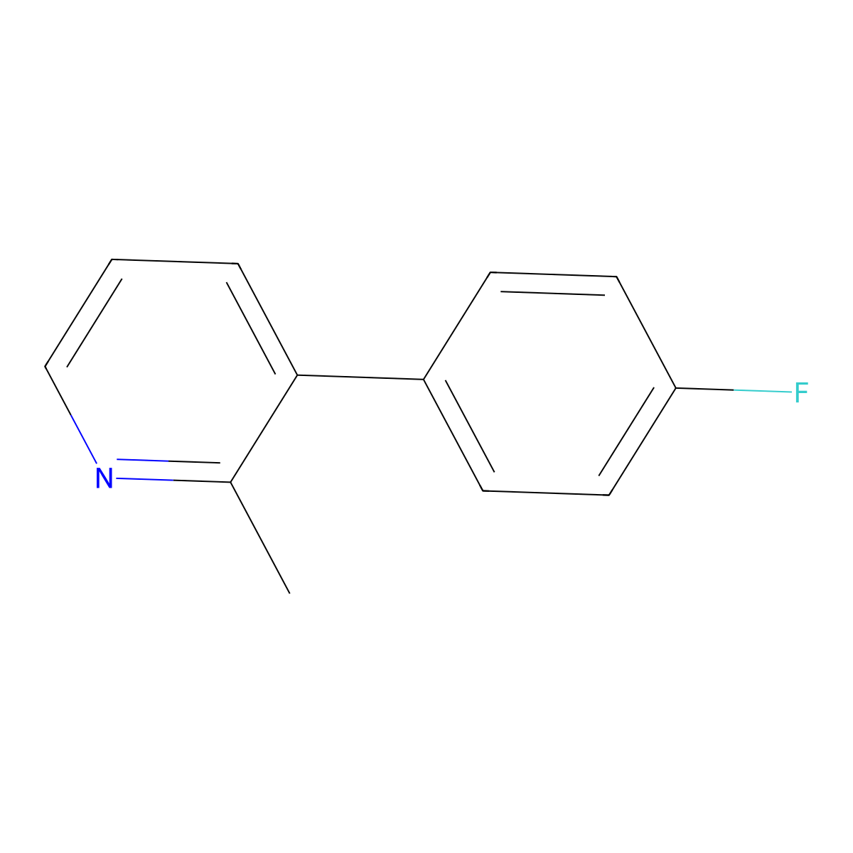 3-(4-Fluorophenyl)-2-methylpyridine molecular structure, CAS 1214387-40-2