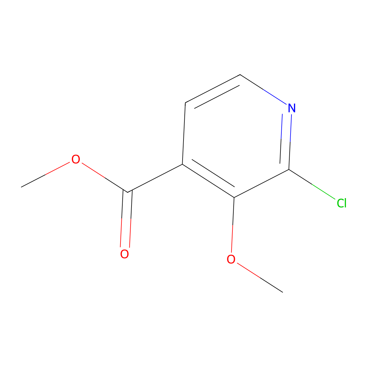 Methyl 2-chloro-3-methoxyisonicotinate molecular structure, CAS 1214387-44-6